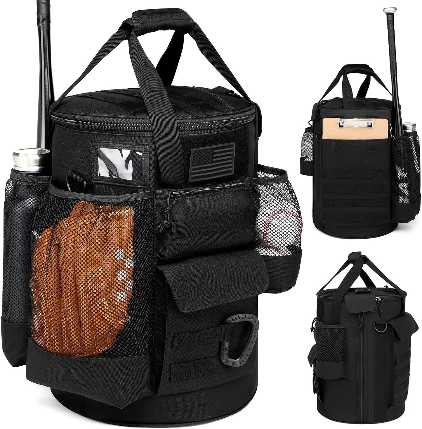 Baseball Bucket Bag for Coaches with Multiple Pockets and Style