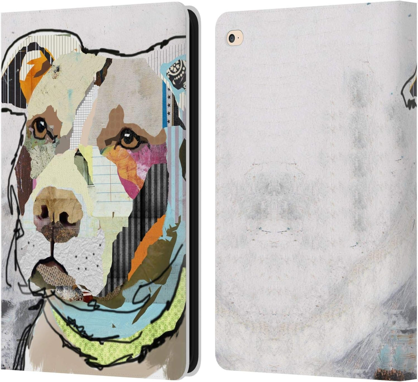 Michel Keck Pit Bull Dogs Leather Wallet Case for iPad Air 2