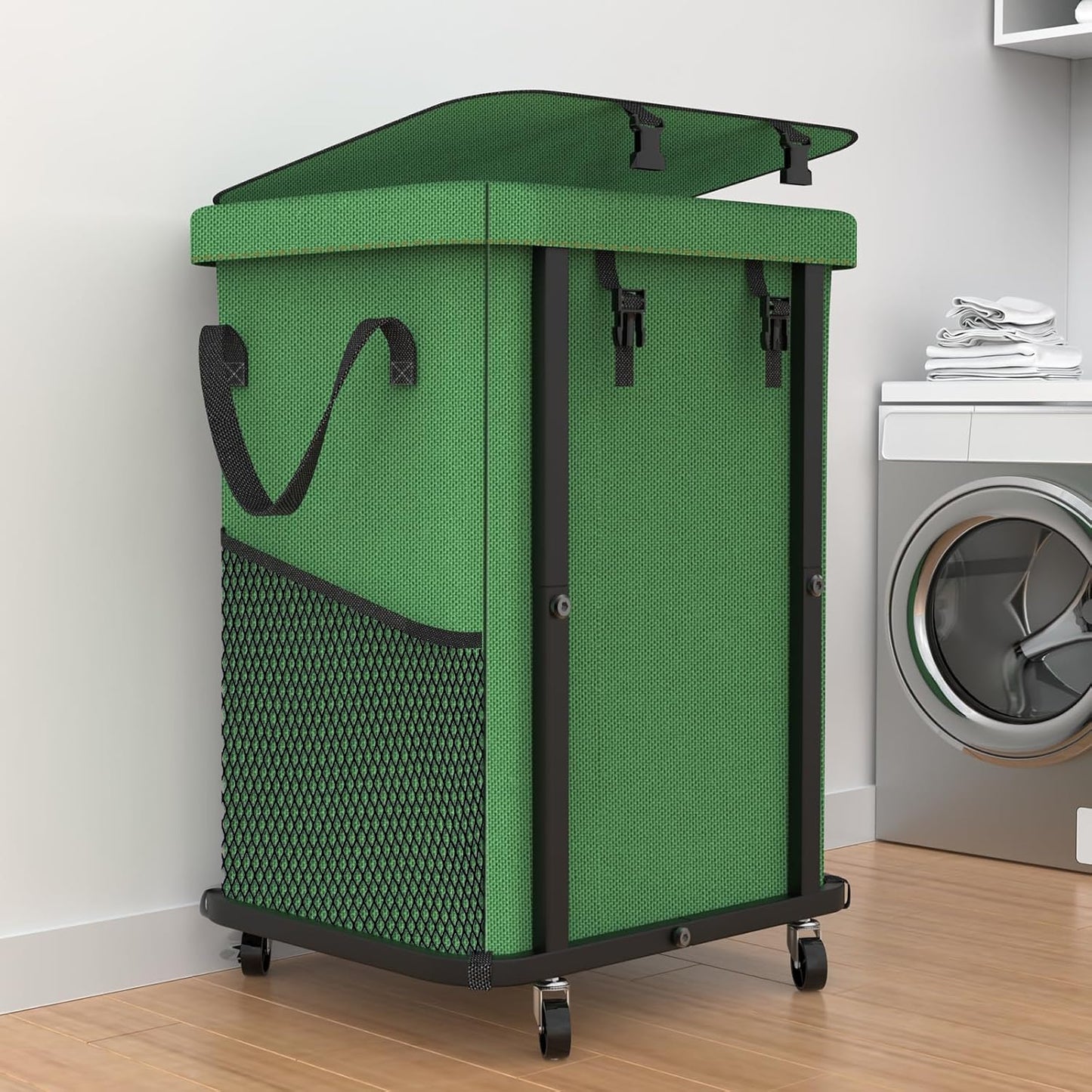 40 Gal High Grade Large Laundry Basket with Wheels for Easy Use