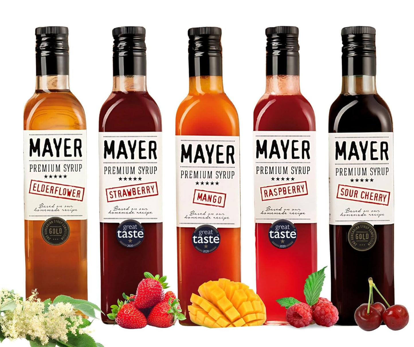 Mayer Hungarian Syrup 5-Flavor Variety Pack for Foodies