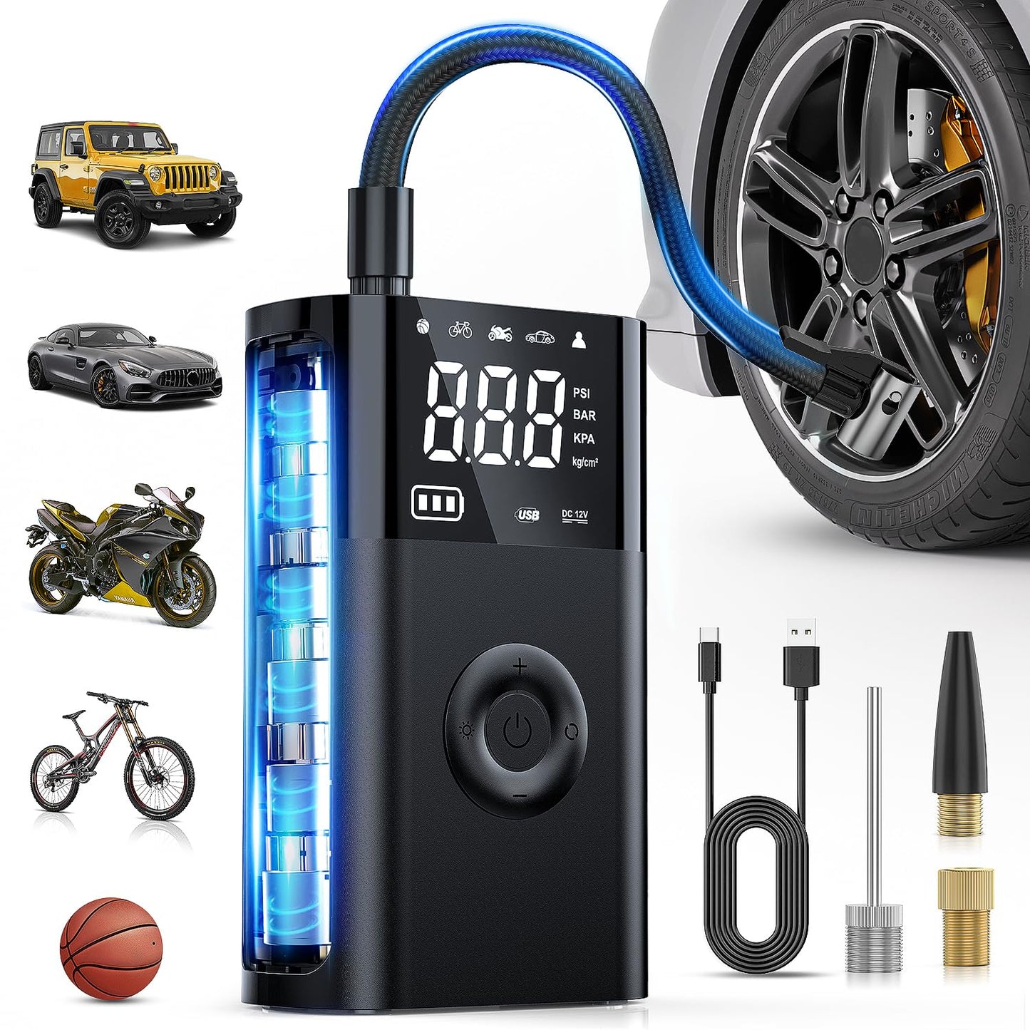 Nilight Portable Tire Inflator: 2X Faster Inflation!