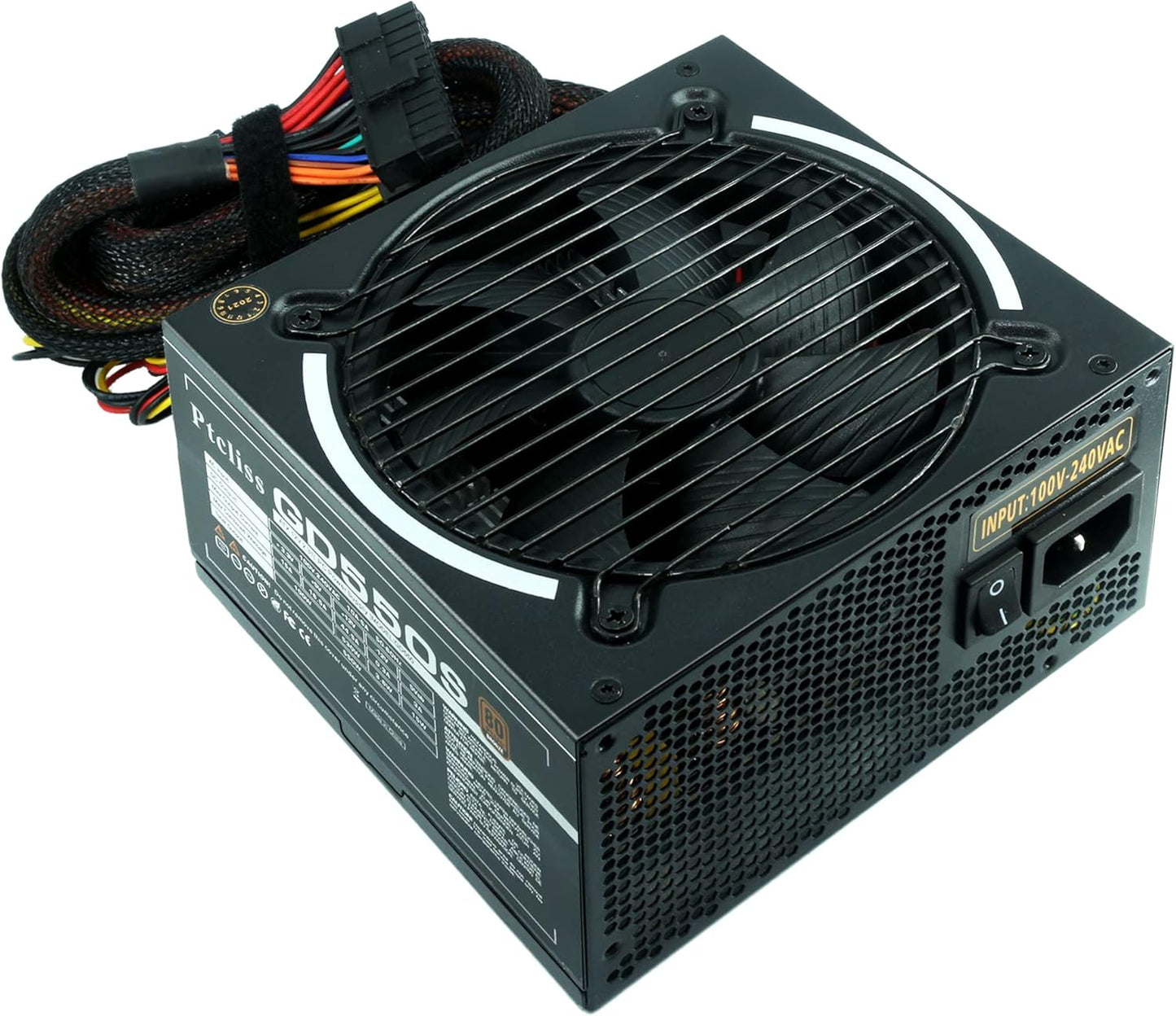 550W GD550S ATX Gaming PC Power Supply with Flat Black Cables