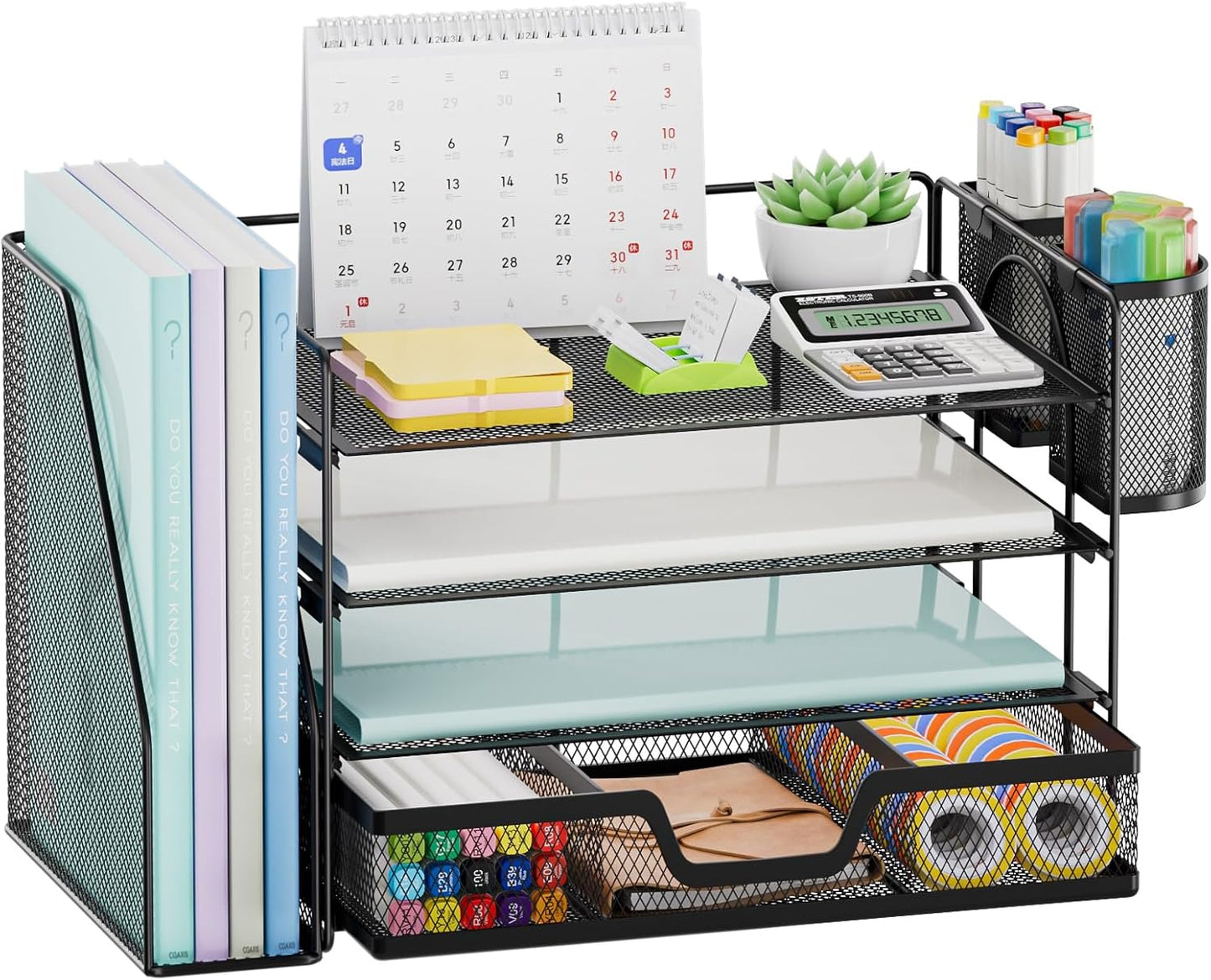 Marbrasse 4-Tier Desk Organizer - Declutter Your Workspace!