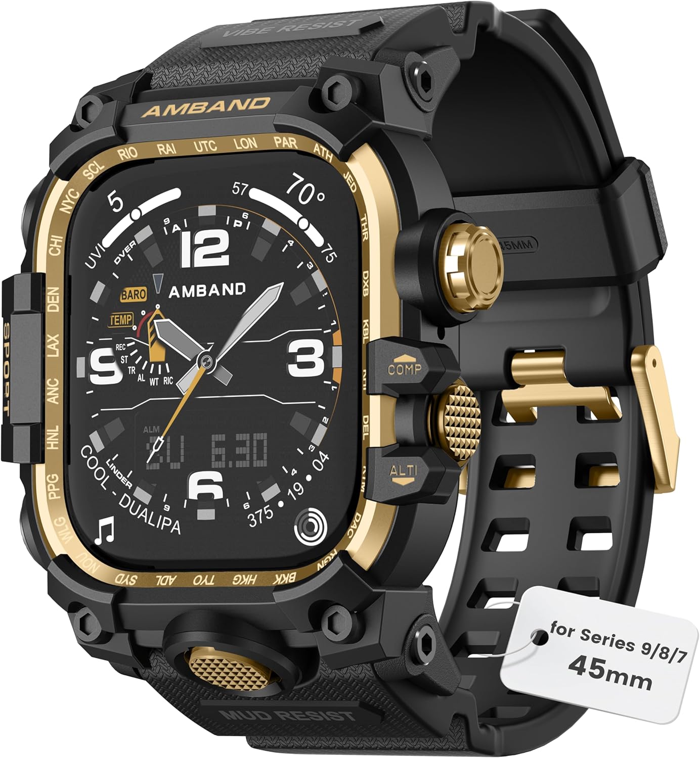 amBand for Apple Watch Band Case Series 9/8/7 45mm - Rugged Style