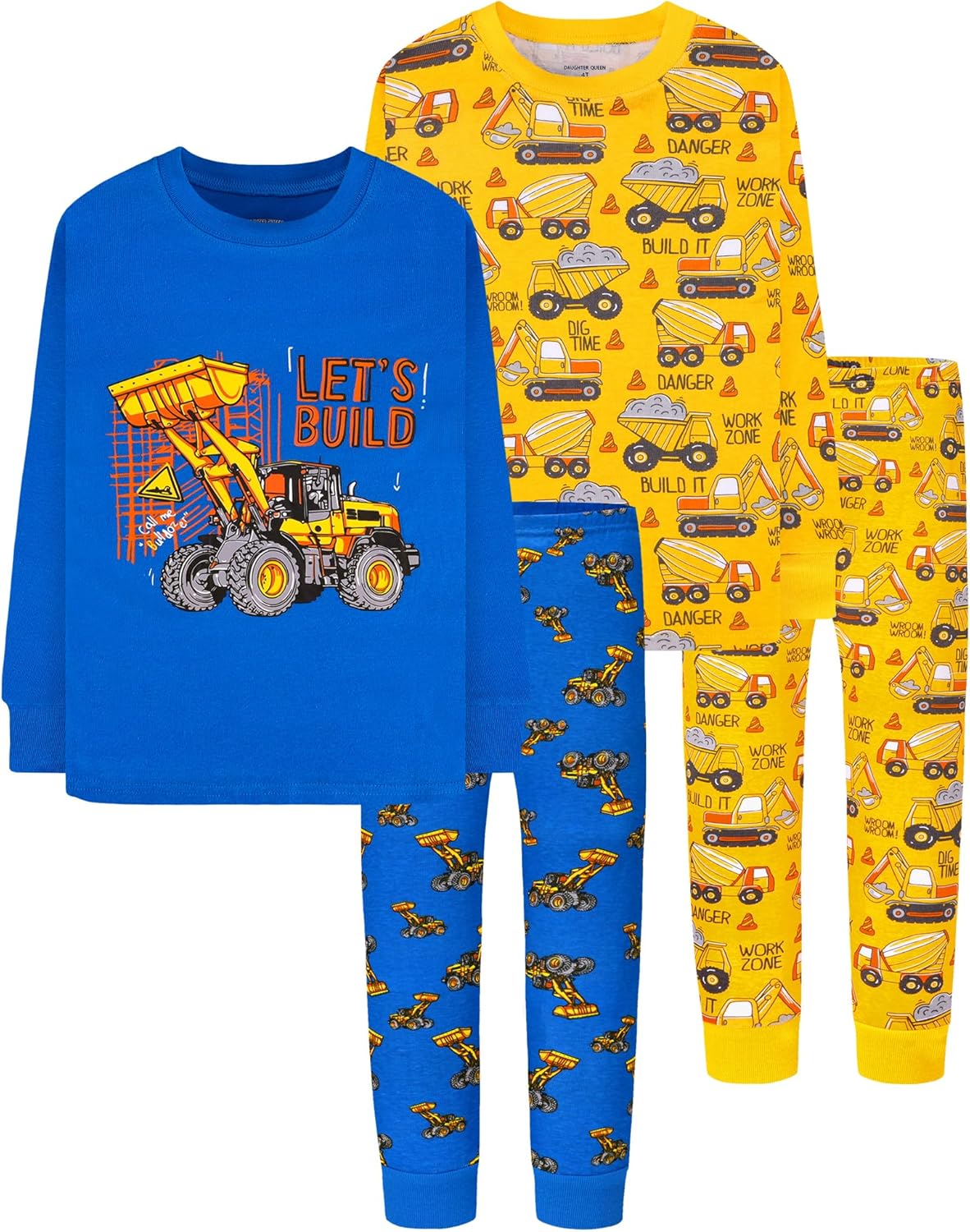 Boys Long Sleeve Pajamas Set for Ages 18 Months to 12 Years