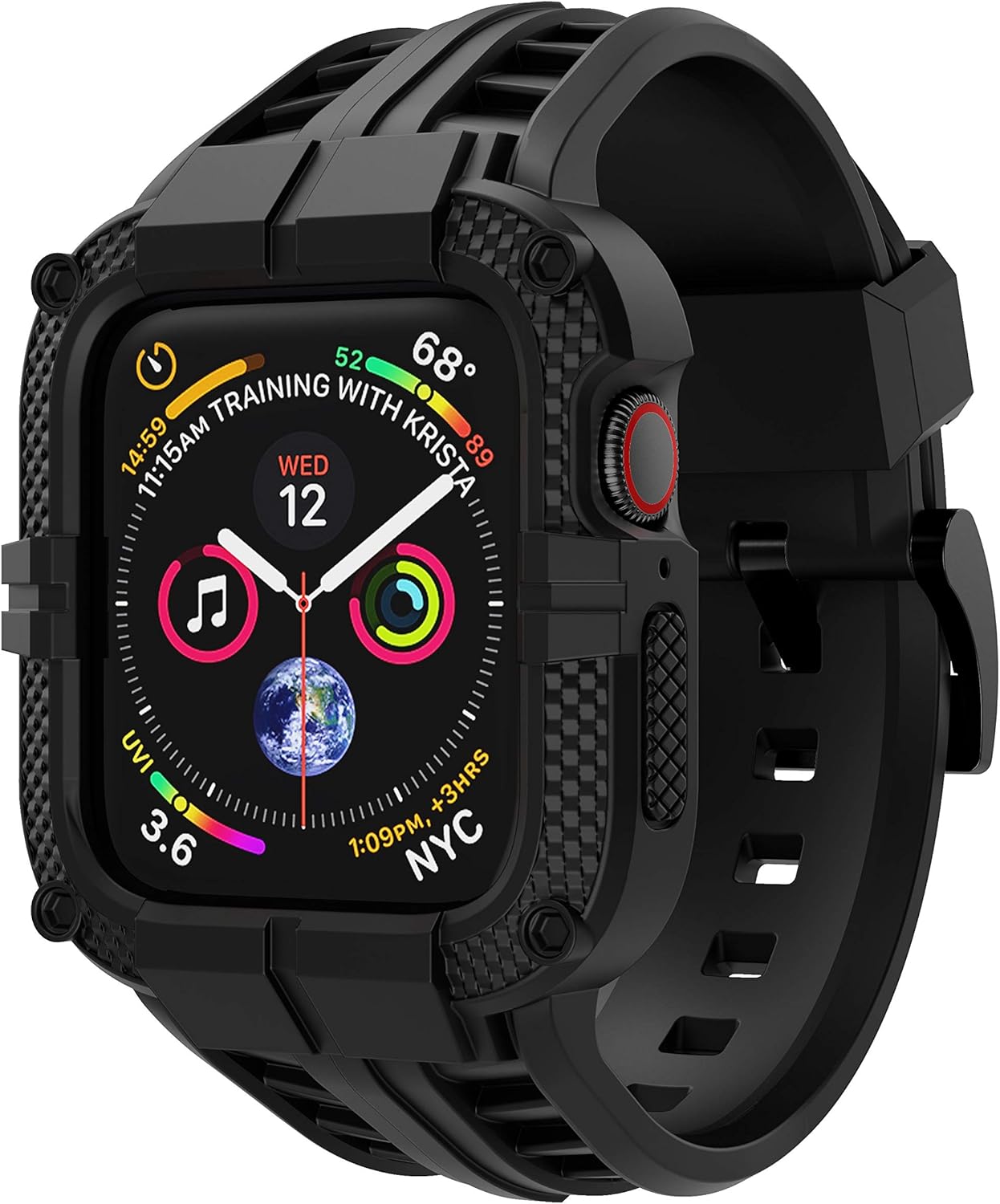 Durable Black Watch Band for Apple Watch 45mm/44mm/42mm