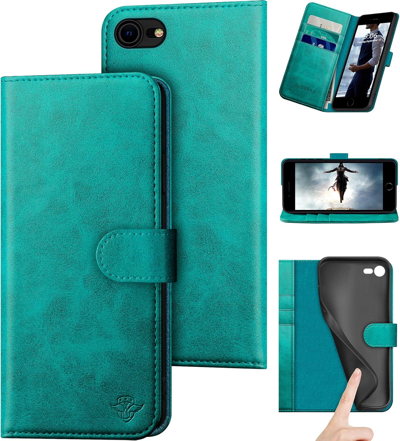 Genuine Leather Wallet Case for iPhone 7/8/SE 2020/2022 Models