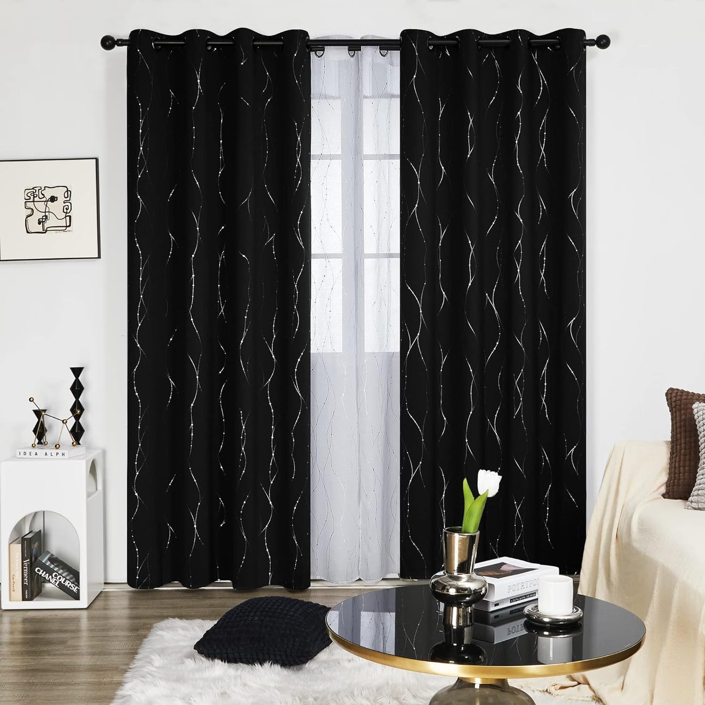 Deconovo Blackout Curtains for Bedroom & Living Room - 52W x 84L