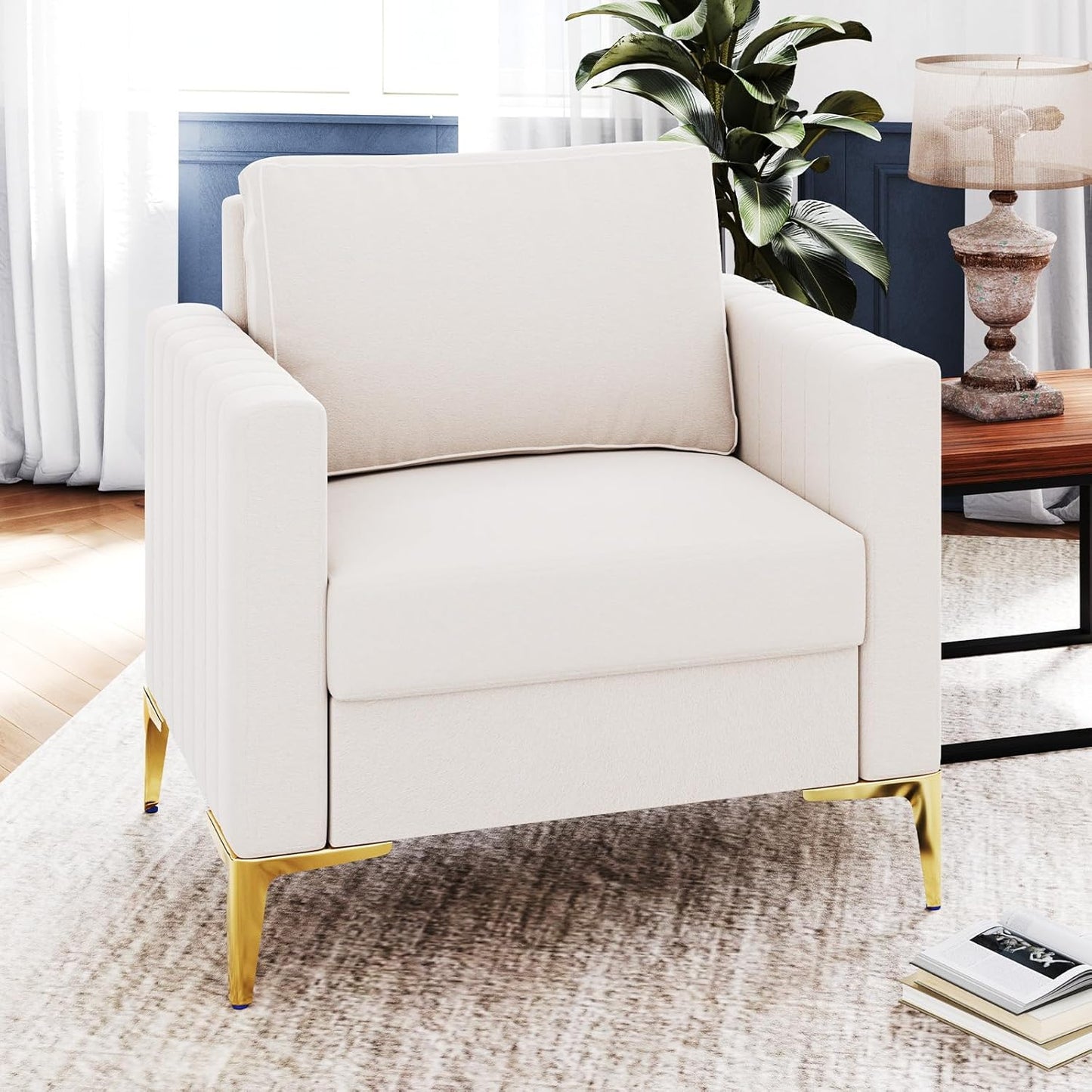 Deep Seat Ivory Sofa for Stylish Comfort