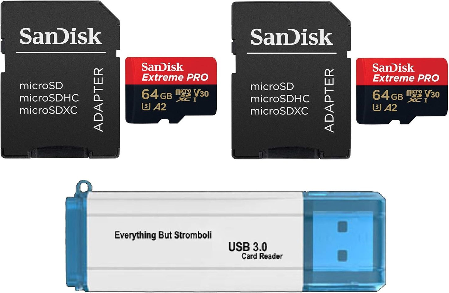 High-Speed 64GB Micro SDXC Bundle for GoPro Hero 7 + Reader