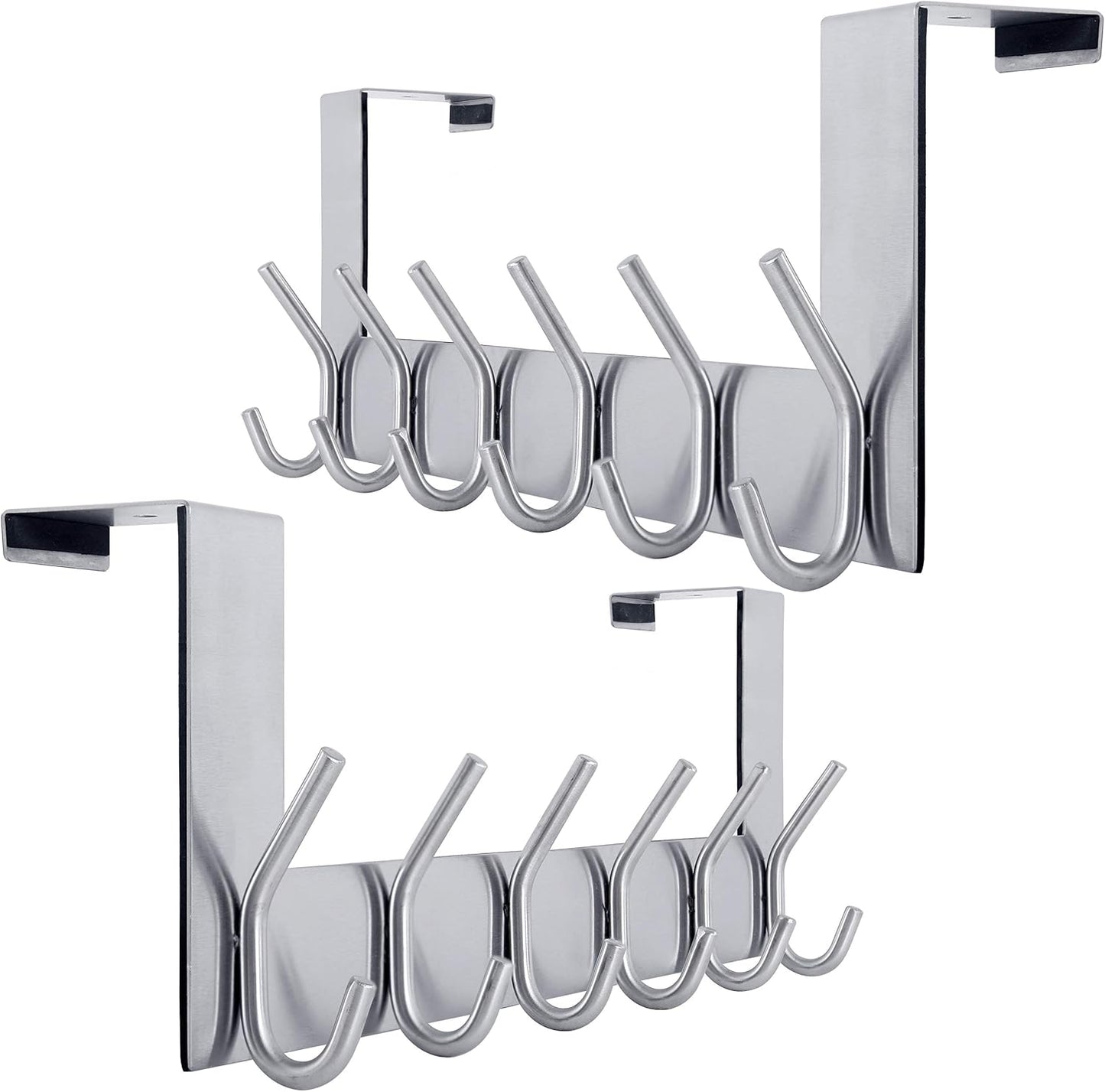 WEBI Over The Door Hook Hanger with 6 Coat Hooks for Towel Rack