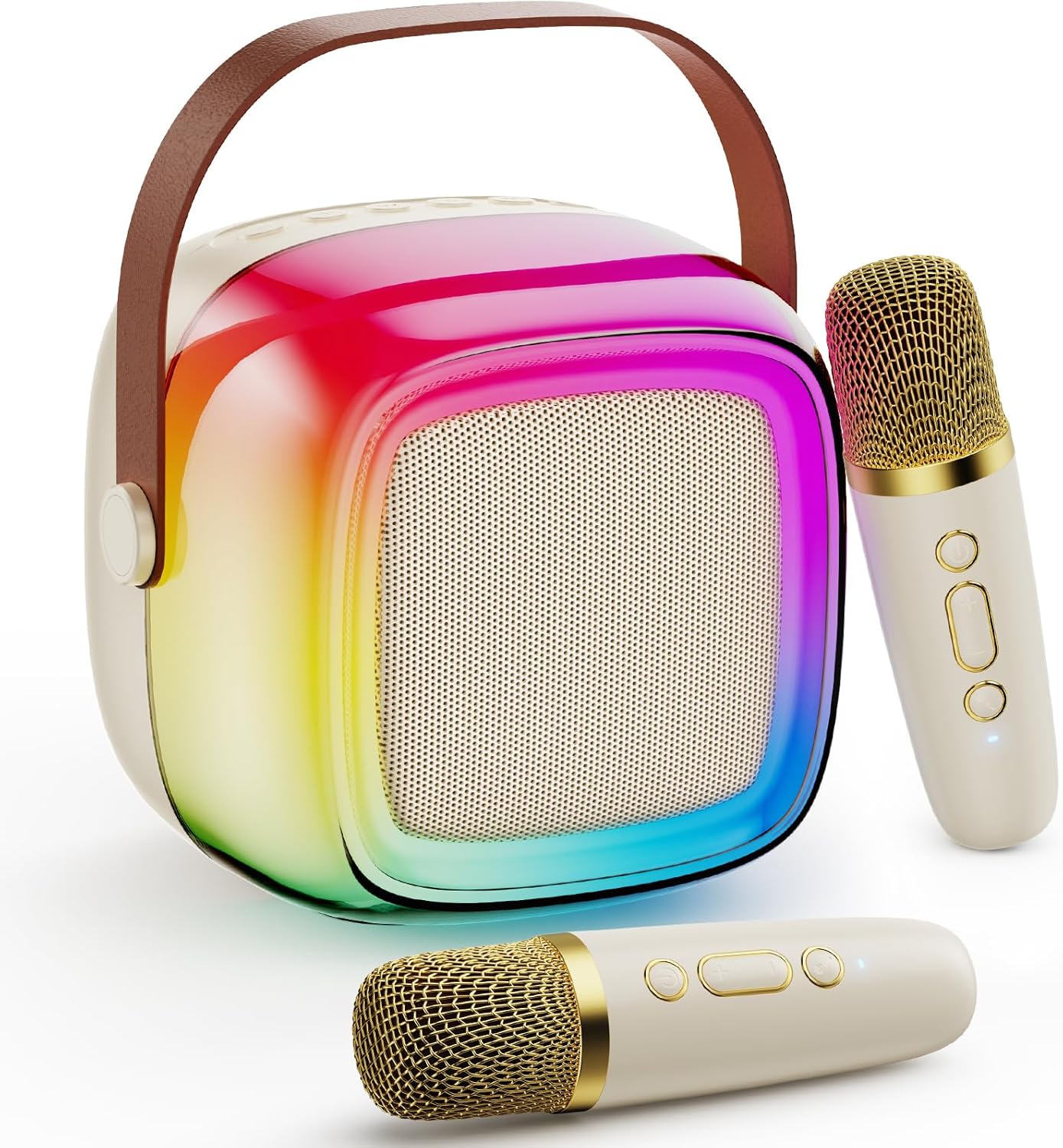 JYX Karaoke Machine for Kids with Wireless Microphones and Lights