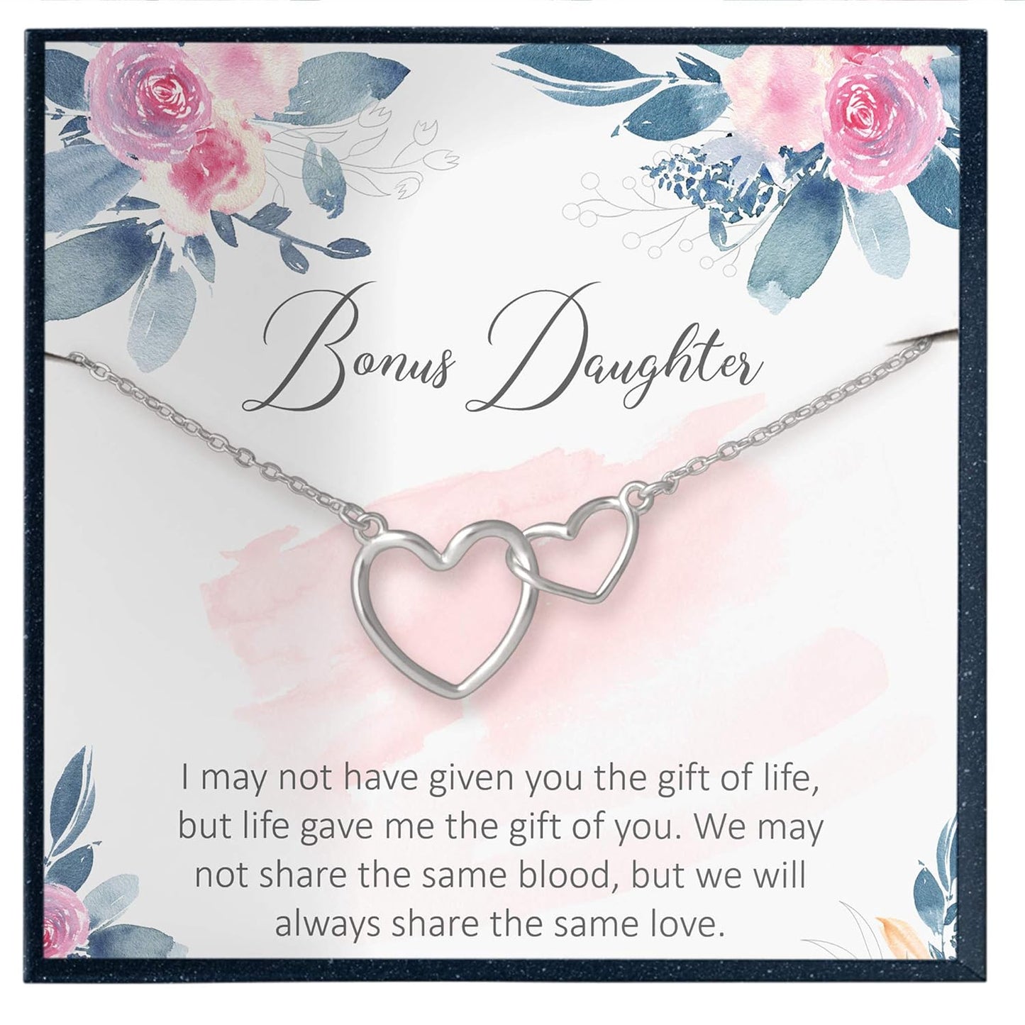 Step Daughter Jewelry Gift - Bonus Daughter Necklace with Quote