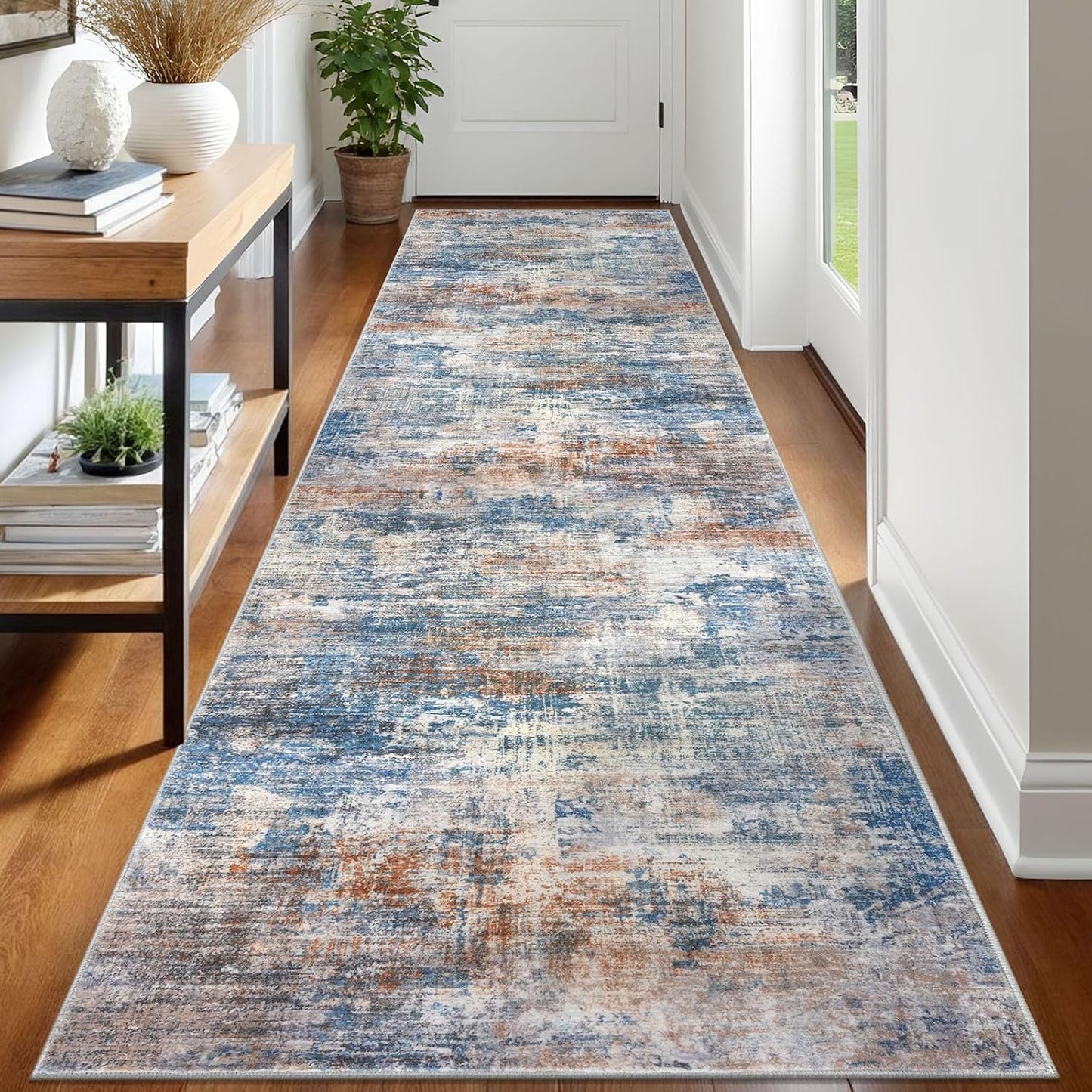 IOHOUZE Abstract Runner Rug 3x12 Ft for Hallways and Kitchens