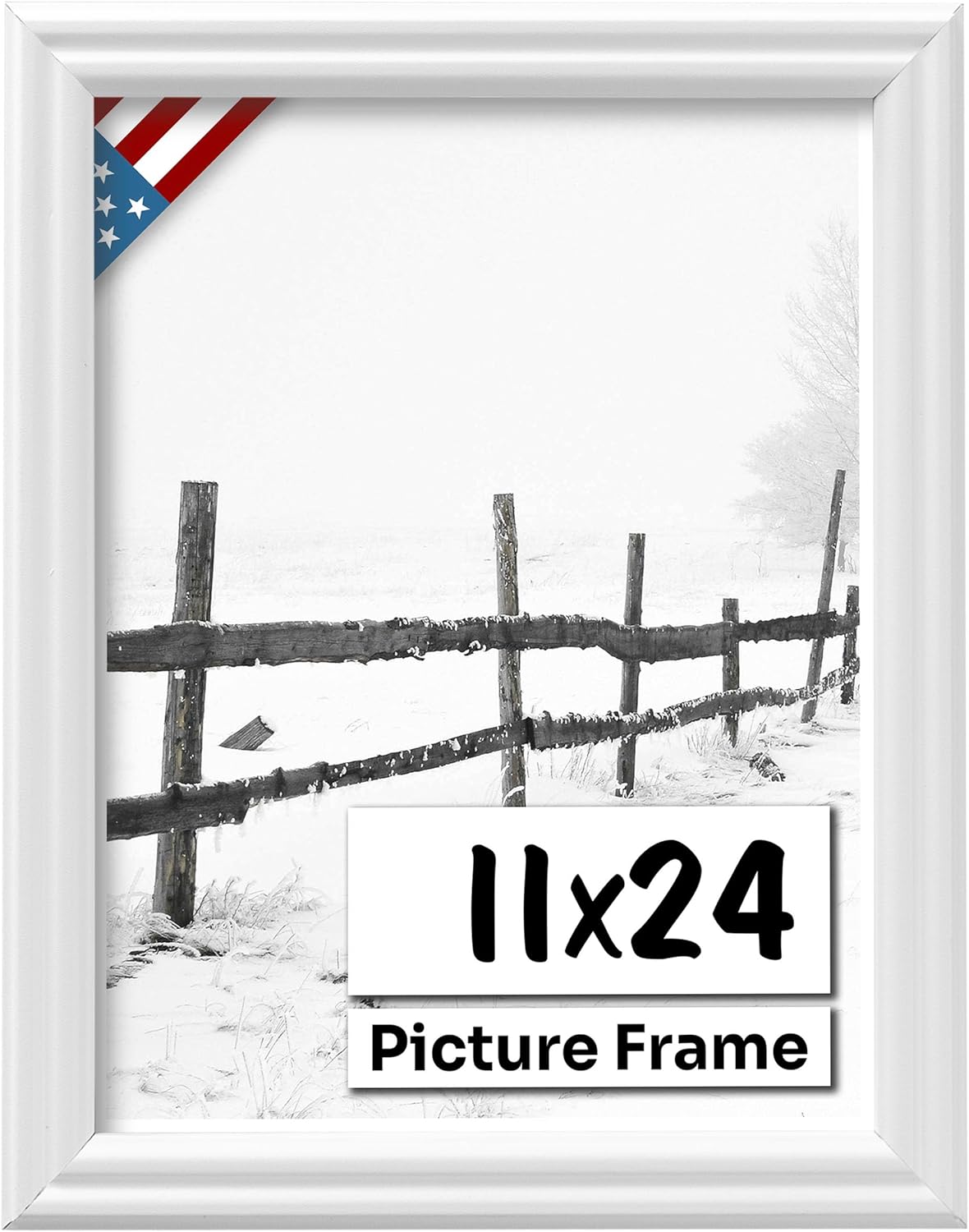 White 11x24 Picture Frame with UV-Blocking Plexiglass Finish
