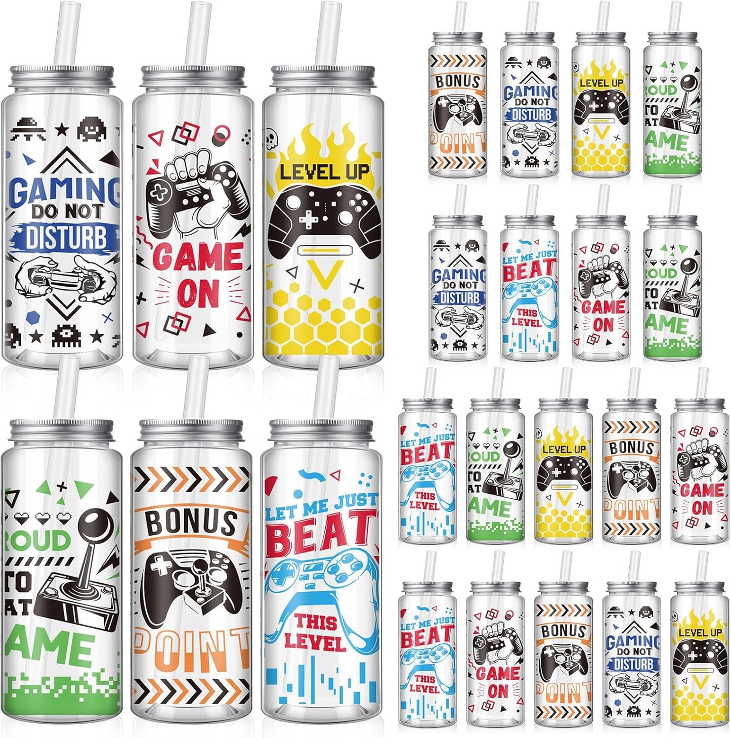 24 Pcs Video Game Plastic Cups by Fingertip WD for Parties
