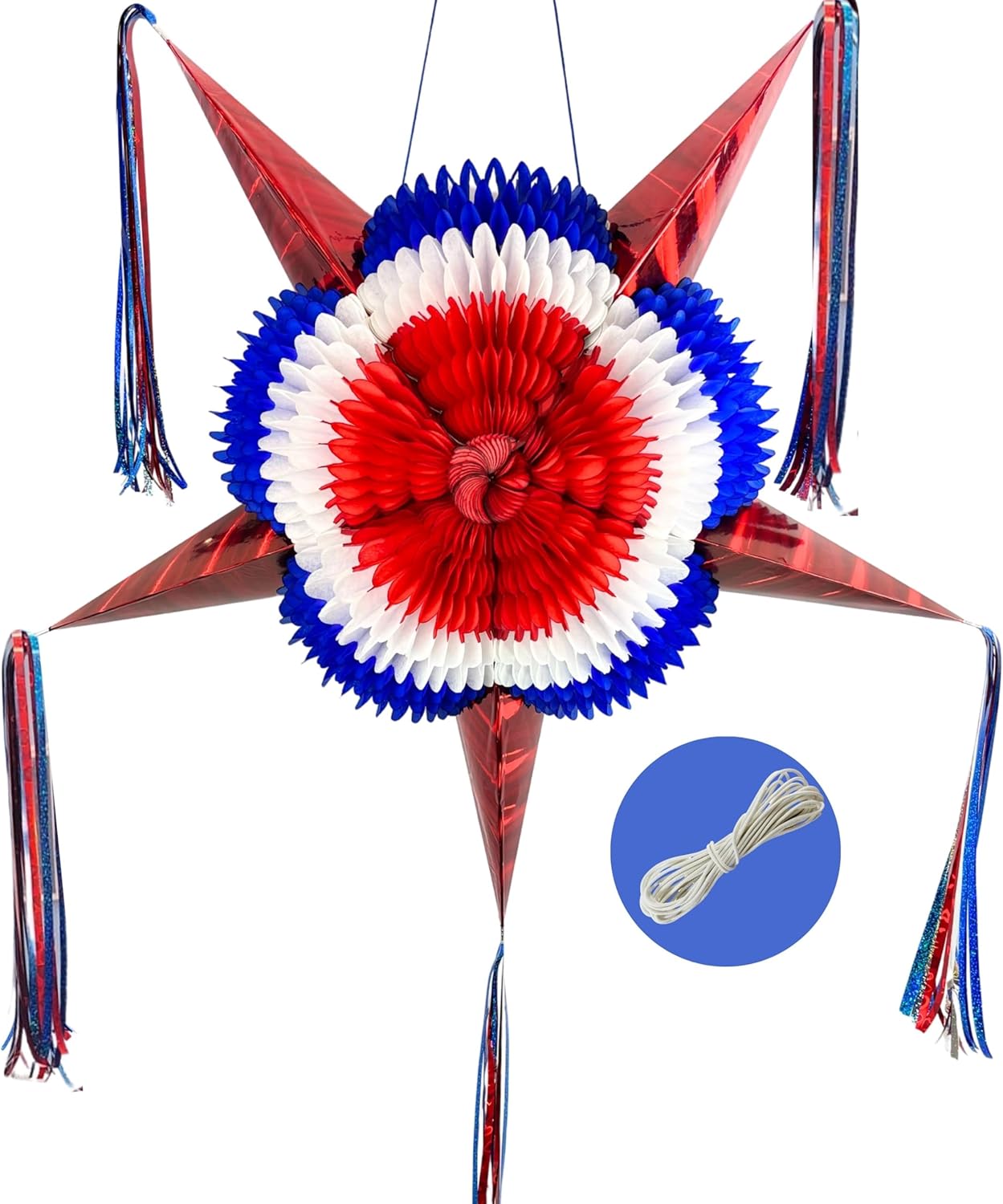 Patriotic American Flag Pinata for Superhero Party Fun