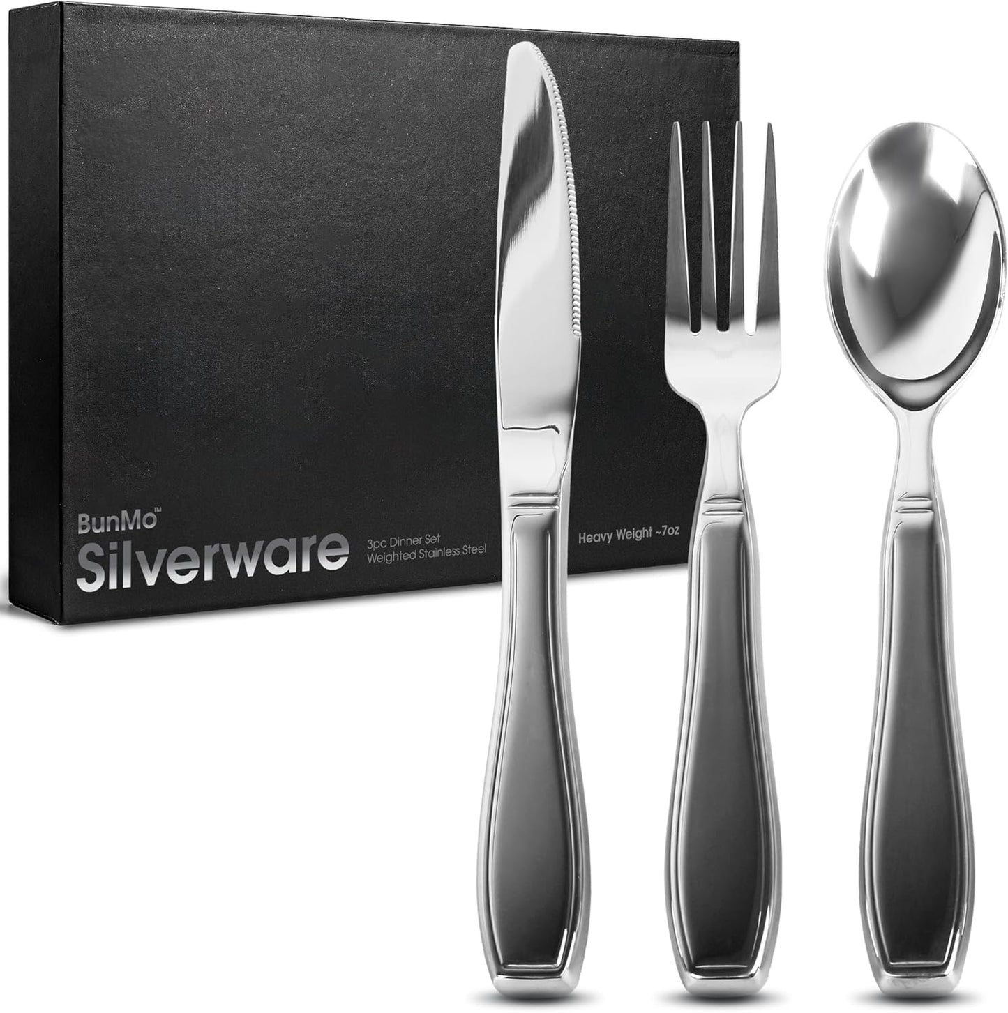 BUNMO Weighted Utensils for Hand Tremors - Eat Independently