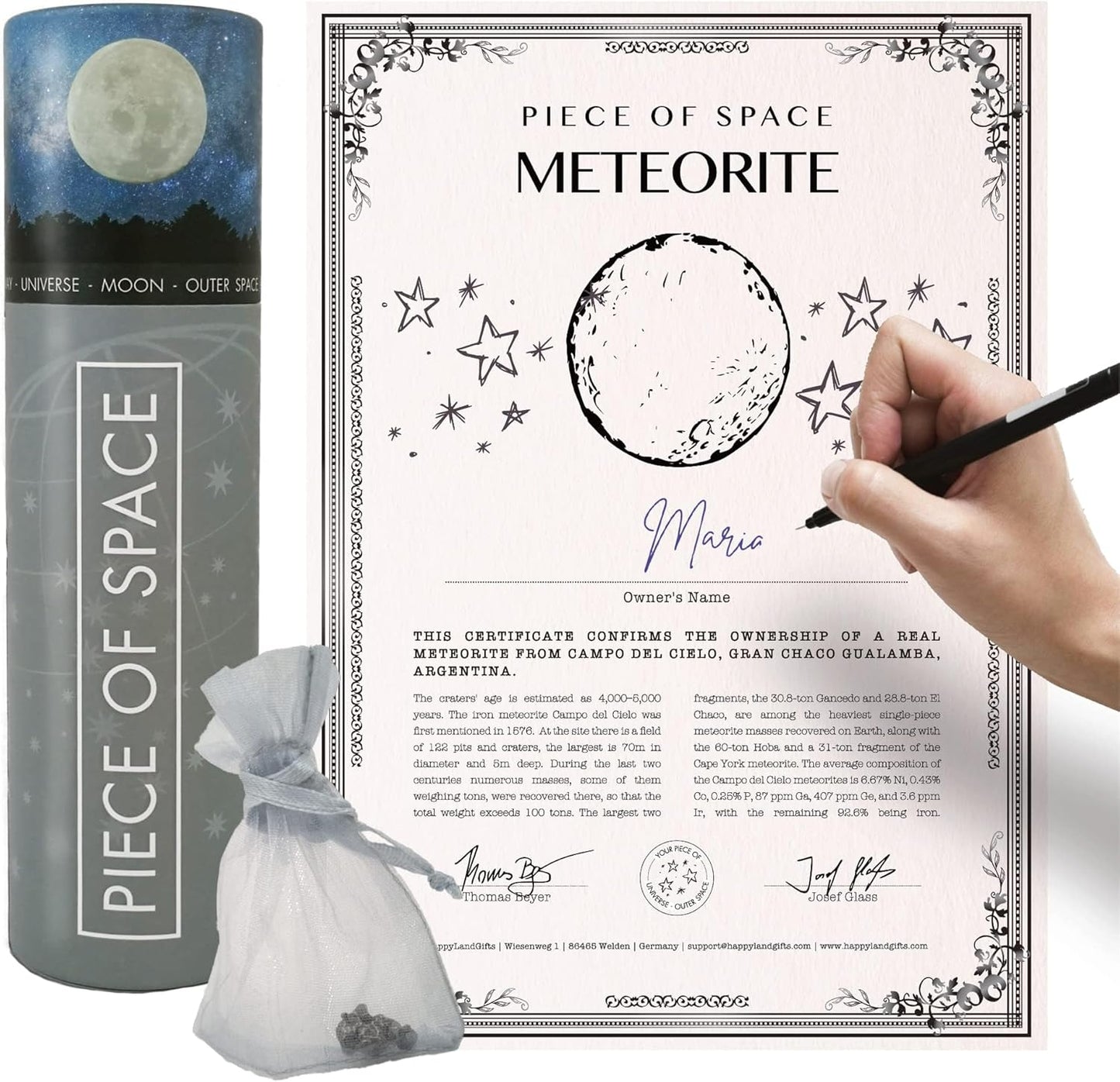 Shooting Star Meteorite for Him and Her with Personalized Certificate
