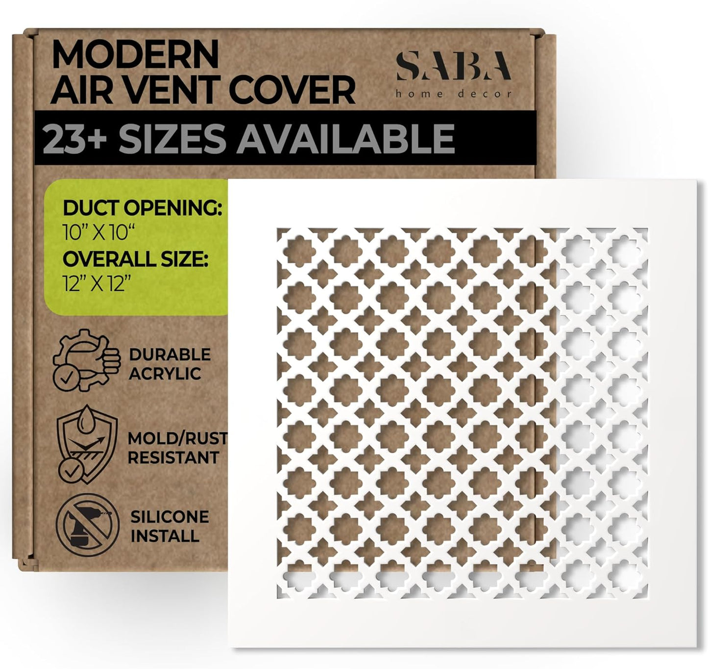 SABA Home Decor Air Vent Cover Grille - Stylish 10 x 10 Duct Cover