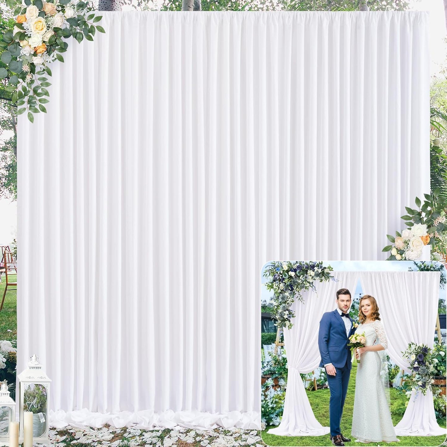 Premium White Backdrop Curtain - Perfect for Parties & Photography