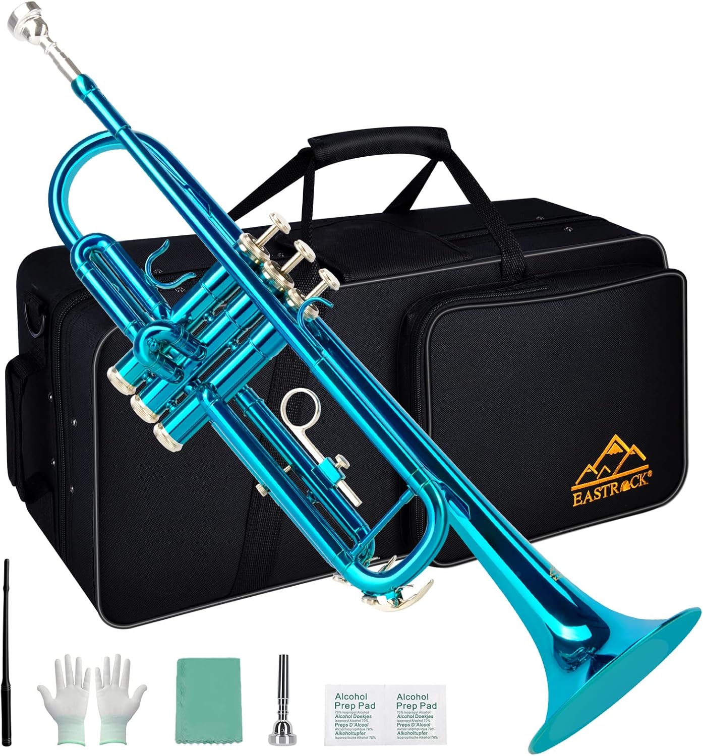 EASTROCK Bb Trumpet Set with Case, Mouthpiece & Cleaning Kit