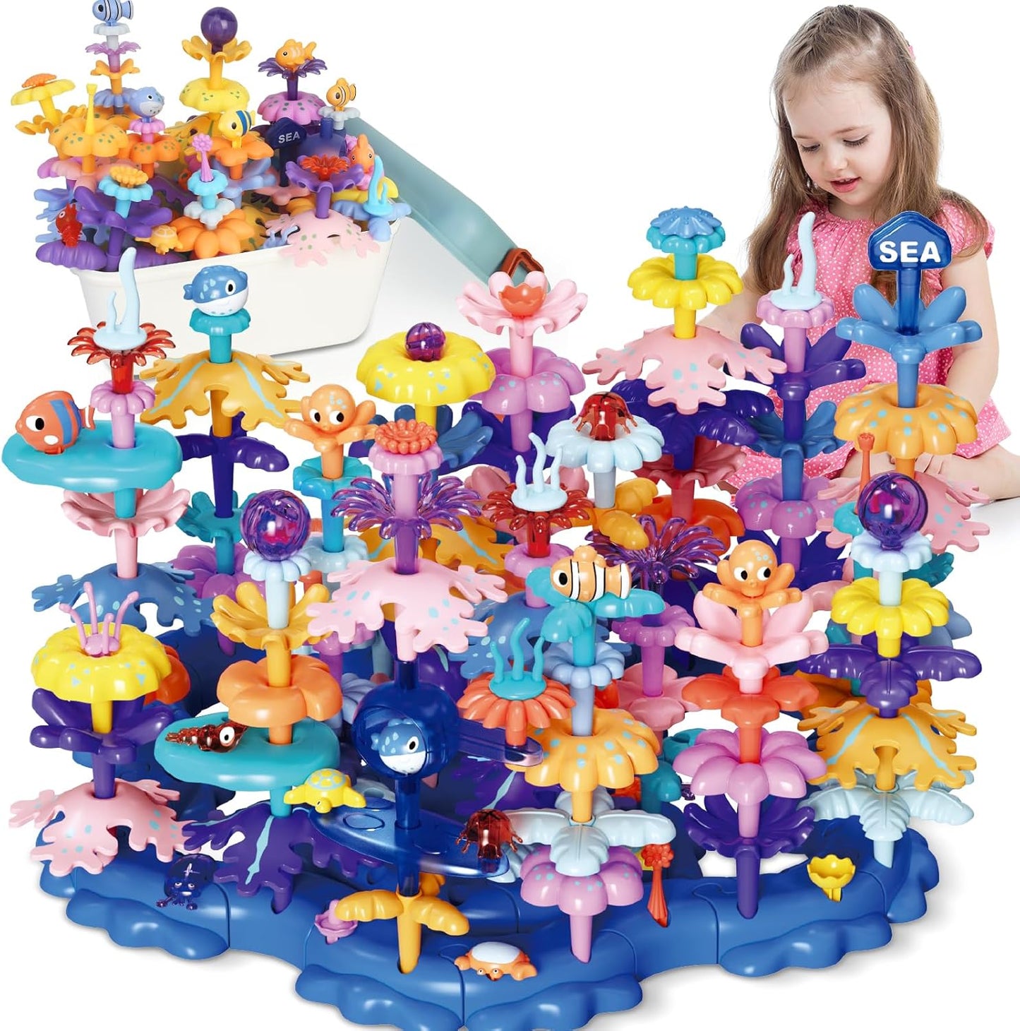 Coral Garden Flower Building Toys for Toddlers 3-5 Years Old