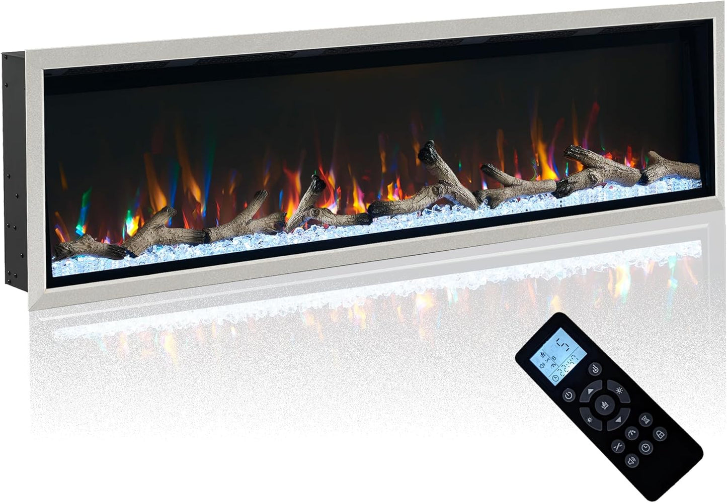 68 Electric Fireplace: Hidden Air Vents, Visual Remote