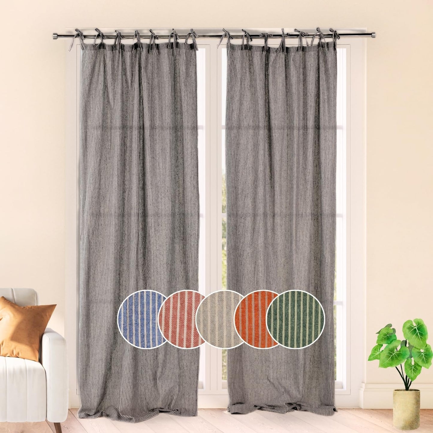 Boho Gauze Striped Curtains - Light Filtering Beauty