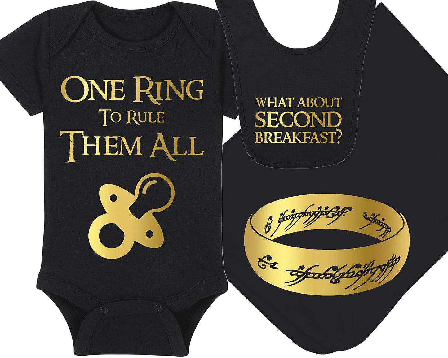 LOTR Baby Onesie, Blanket and Bib Set for Little Hobbits