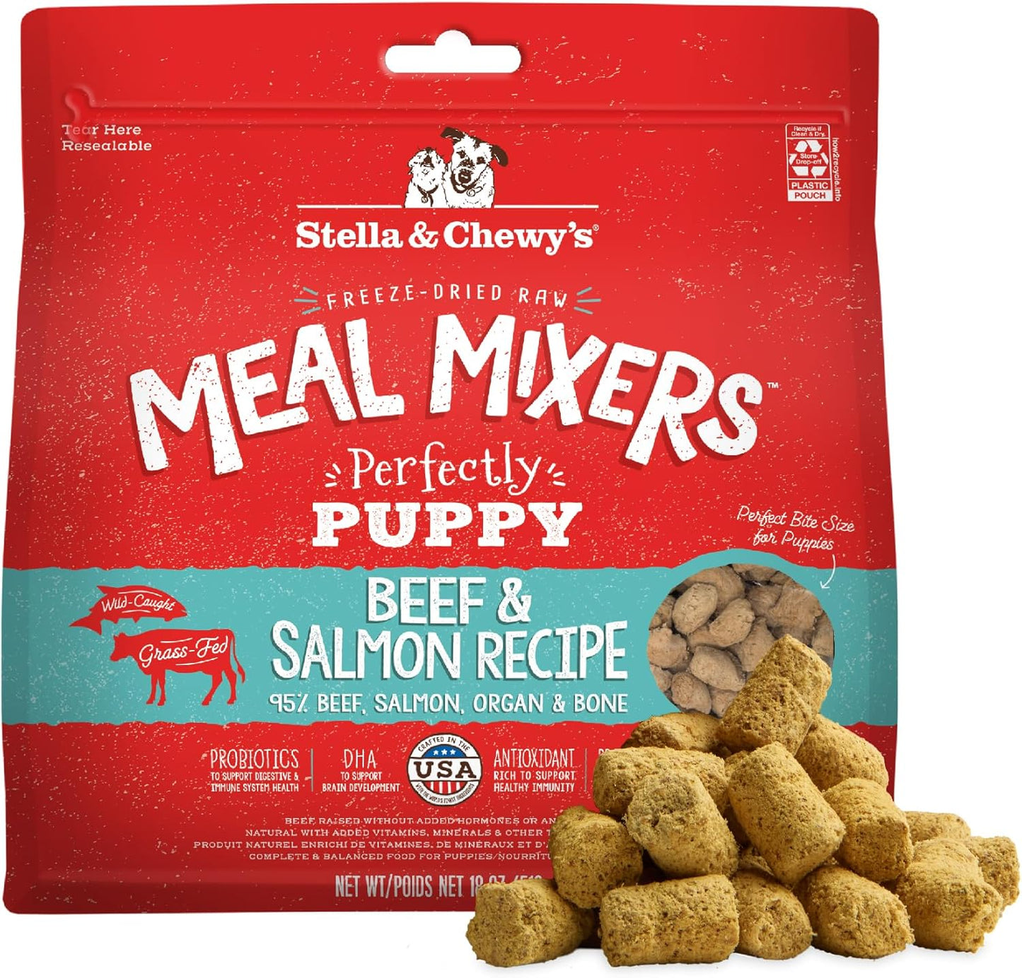 Freeze Dried Raw Meal Mixers for Puppies - Beef & Salmon Recipe