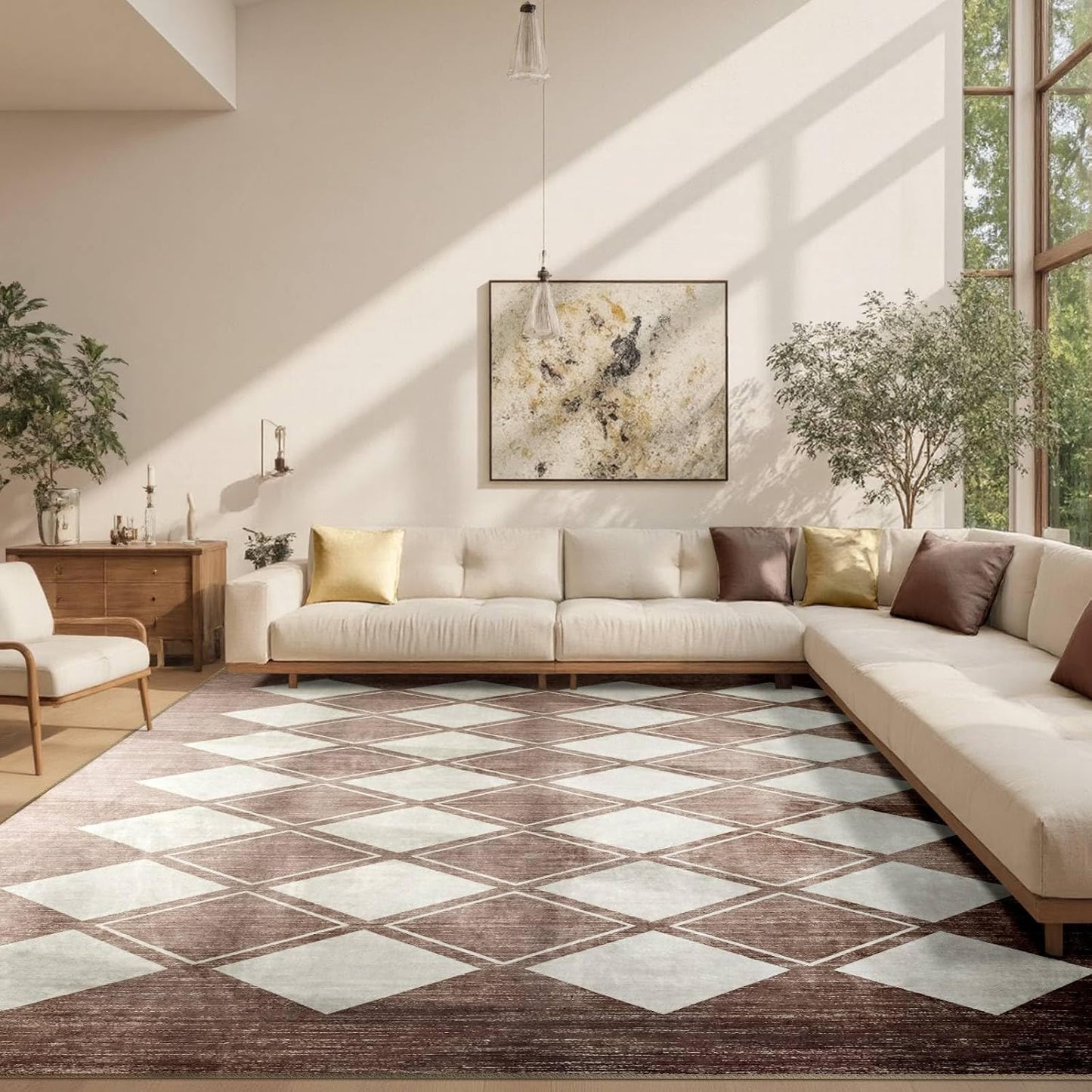 8x10 Washable Area Rug for Living Room and Bedroom Decor