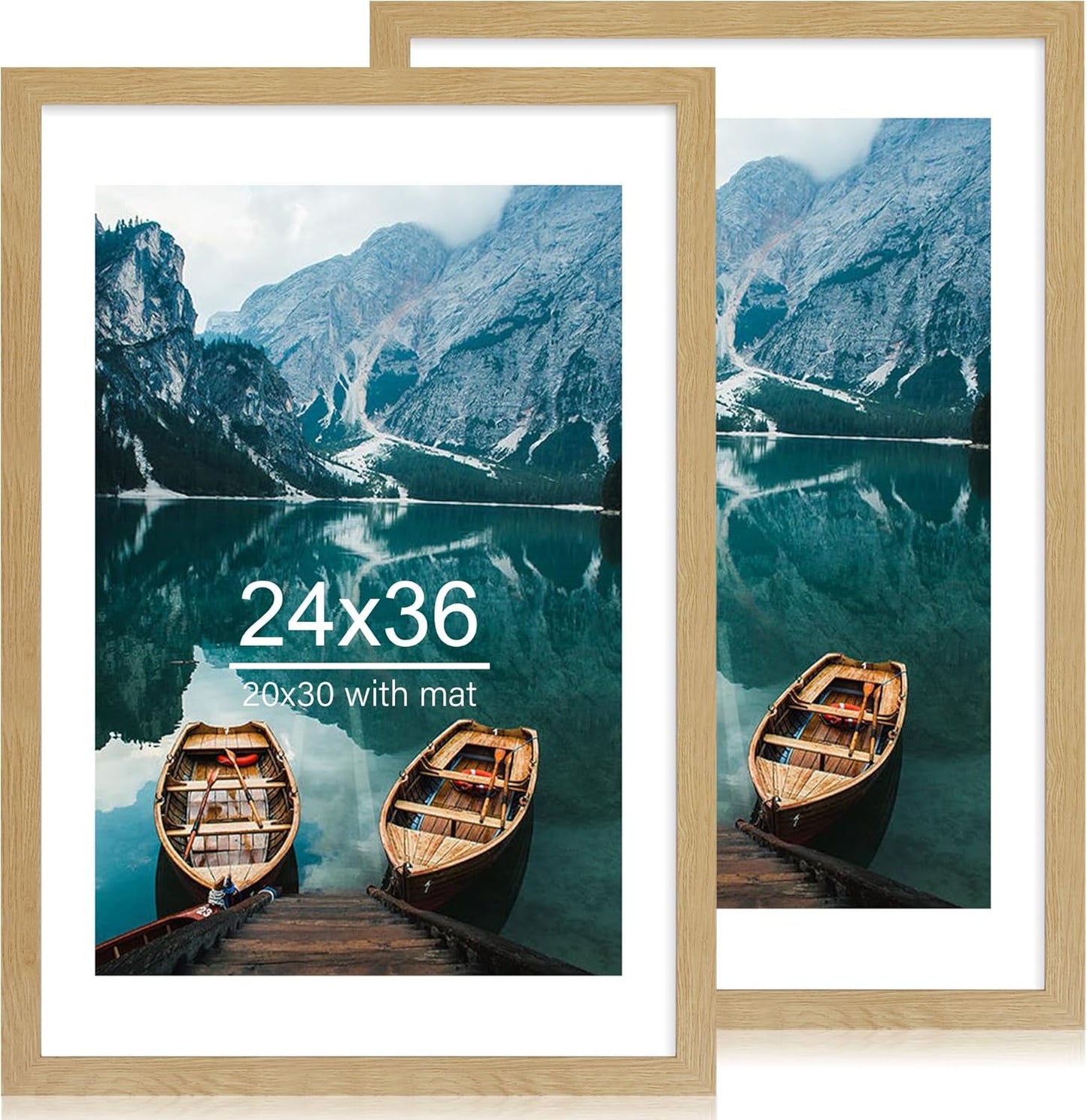 24x36 Poster Frame Set of 2 - Rustic Wood Design for Photos