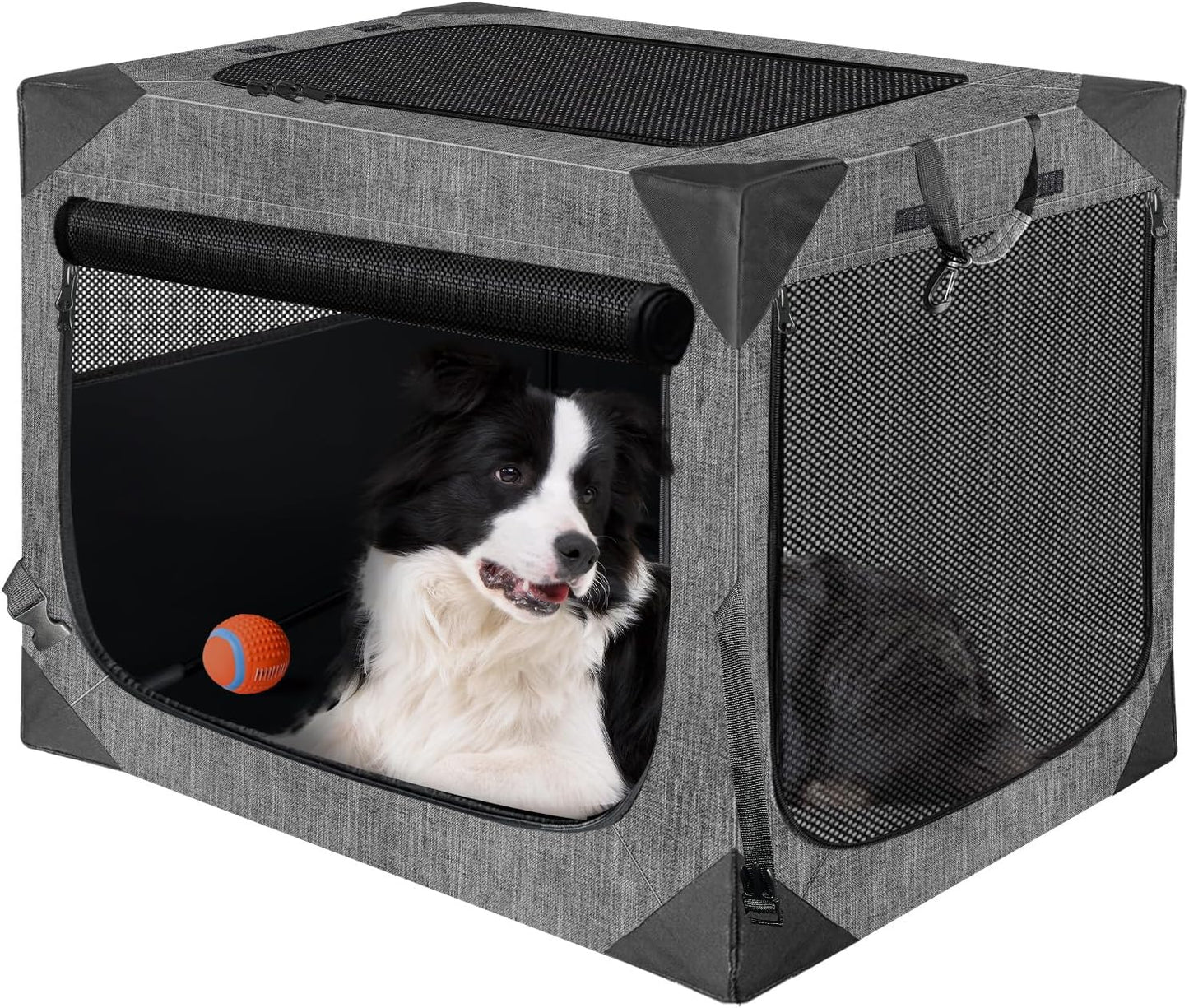 Collapsible Soft Travel Crate for Large Dogs - Portable Pet Kennel