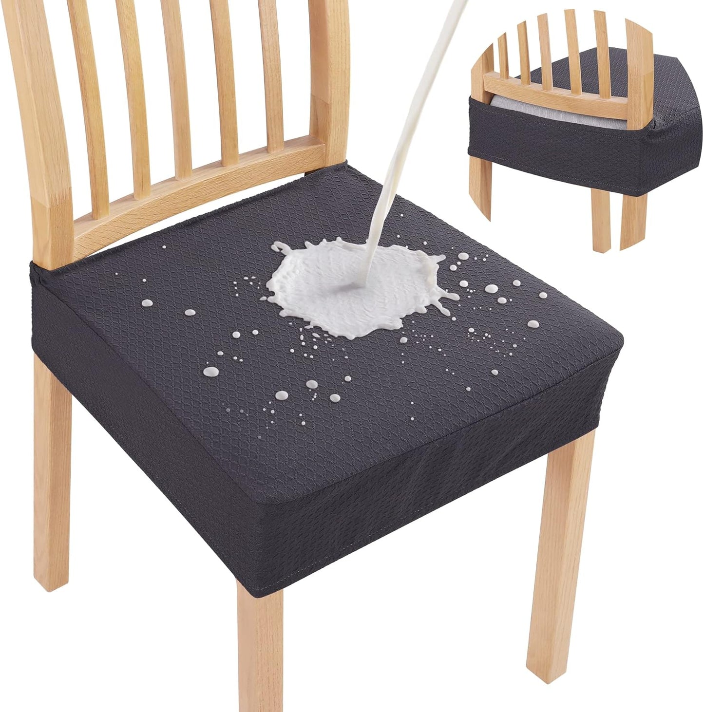 Smiry Waterproof Seat Covers for Dining Room Chairs Set of 6