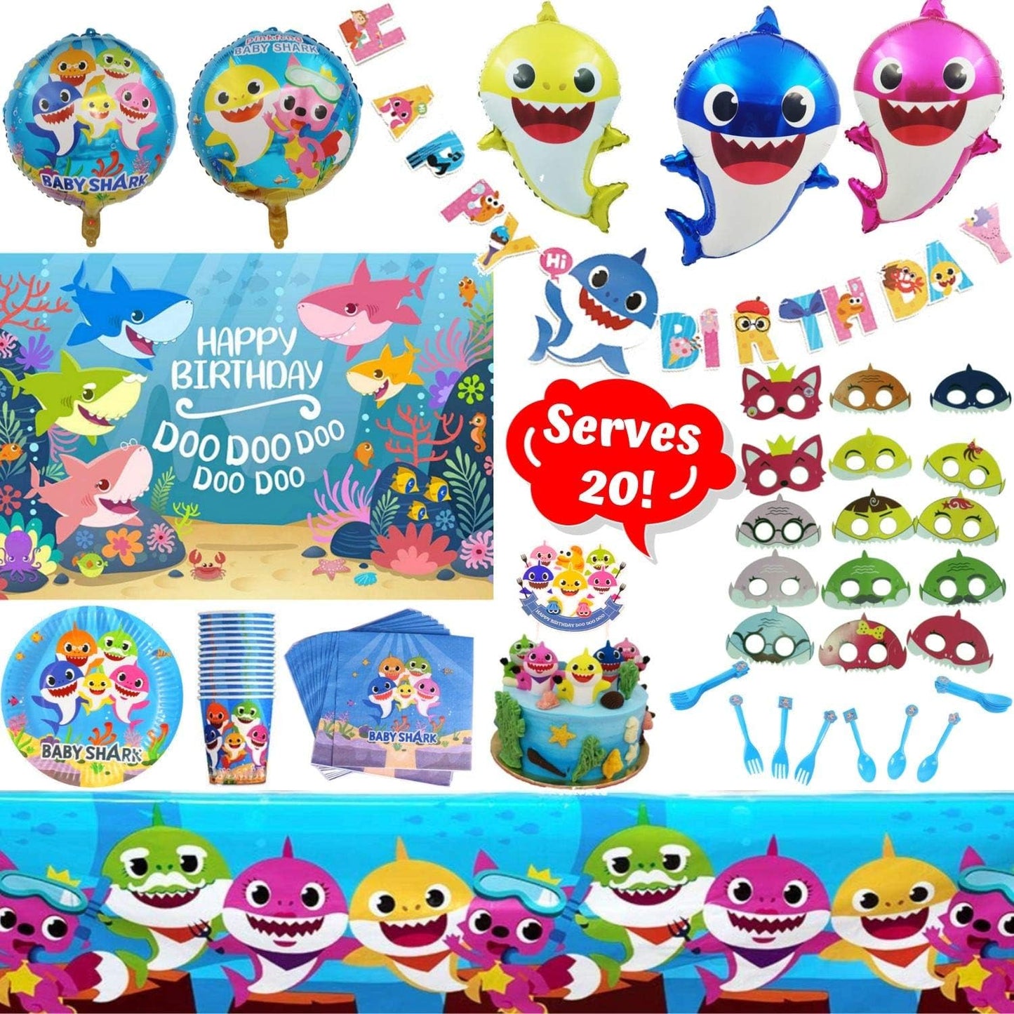 Shark Party Supplies Set for Unforgettable Birthday Celebrations