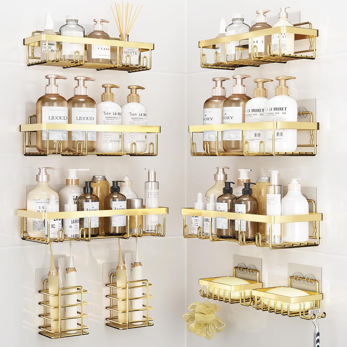 10 Pack Shower Caddy Organizer Rack Shelf for Inside Shower