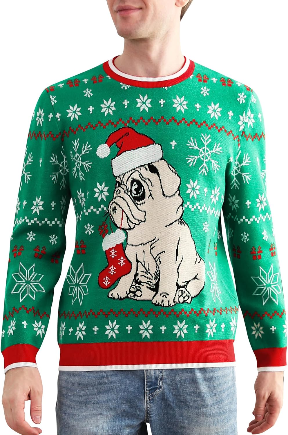 Unisex Funny Xmas Holiday Pullover Knit Jumper for Parties