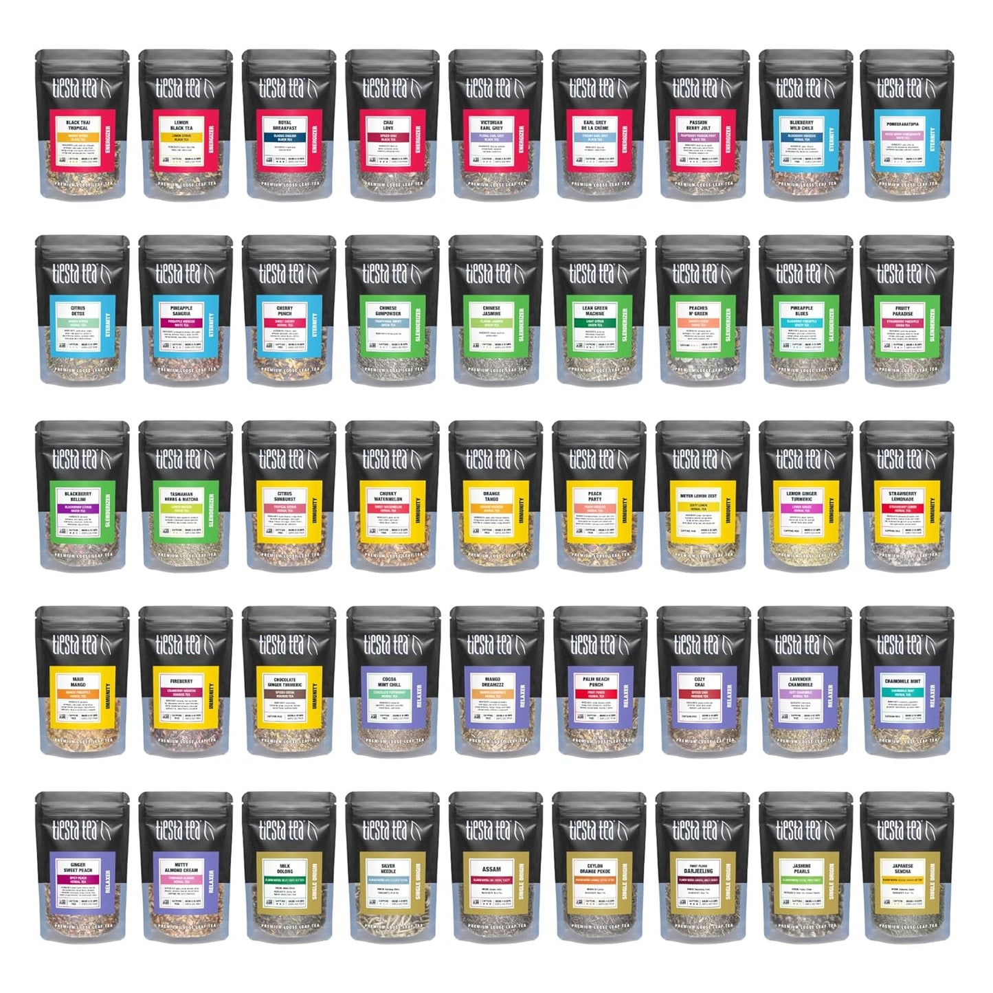 Tiesta Tea Tasting Sampler Set - 45 Unique Loose Leaf Blends