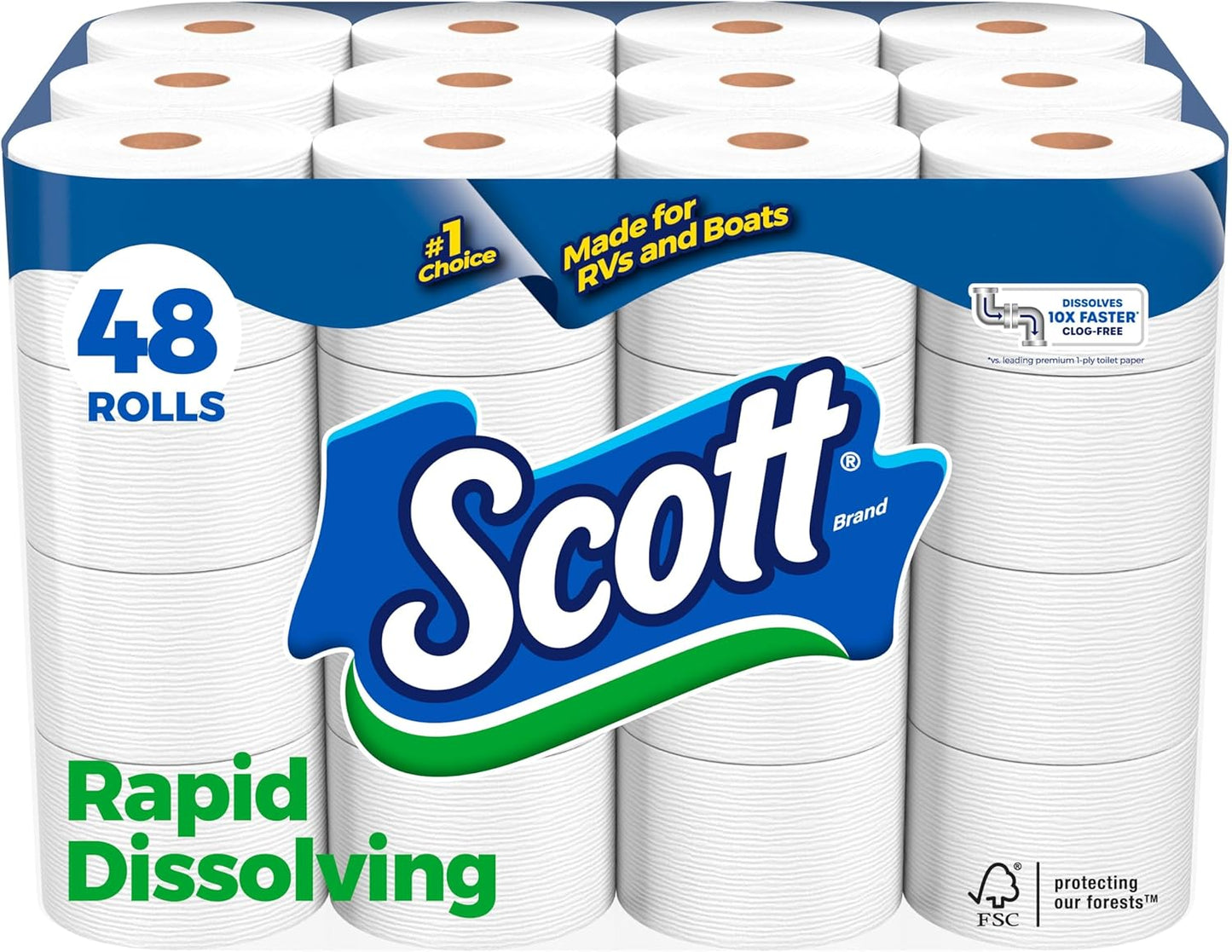 Scott Rapid-Dissolving Toilet Paper for Clog-Free Comfort