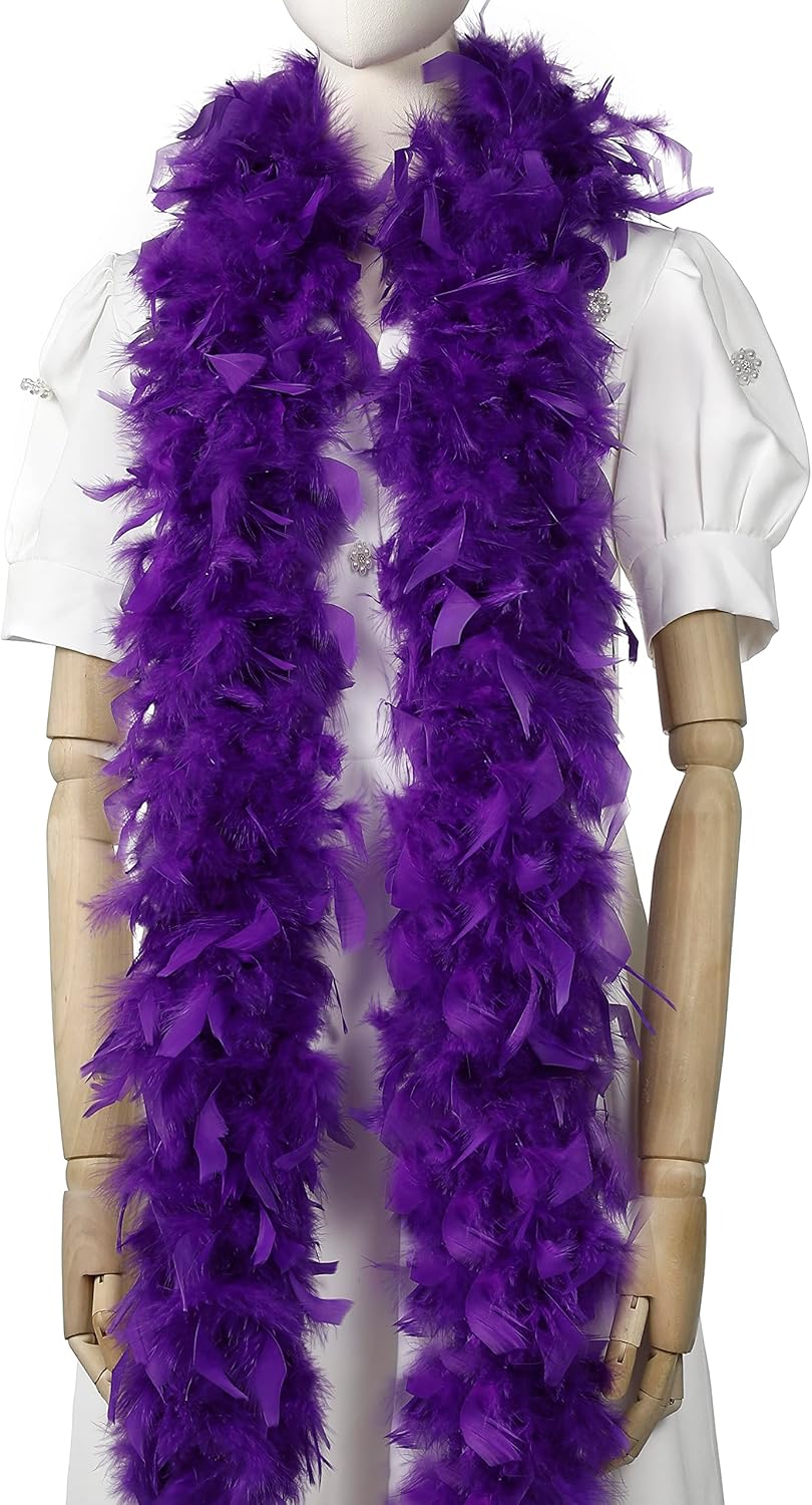 Vibrant Purple Feather Boas - Perfect for Parties!