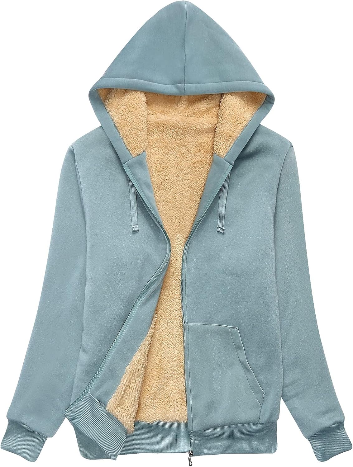 SWISSWELL Women's Winter Fleece Hoodie - Full Zip Sherpa Jacket