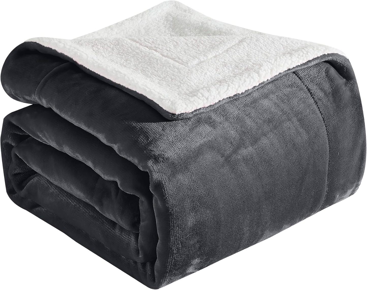 Elegant Comfort Ultra Soft Reversible Flannel Sherpa Blanket