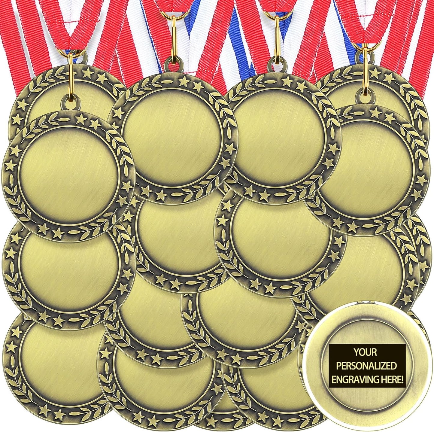 Kigeli 50Pcs Blank Award Medals for DIY Participation Trophies