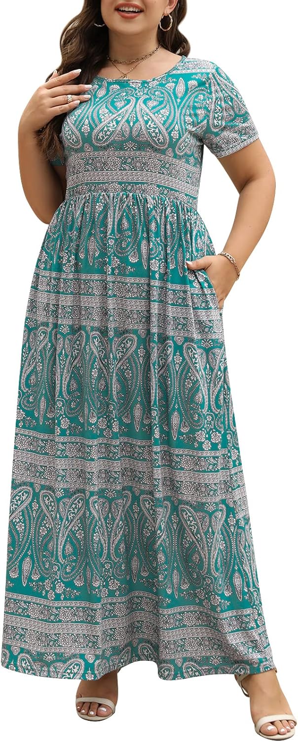 Plus Size Maxi Dresses for Curvy Women with Pockets