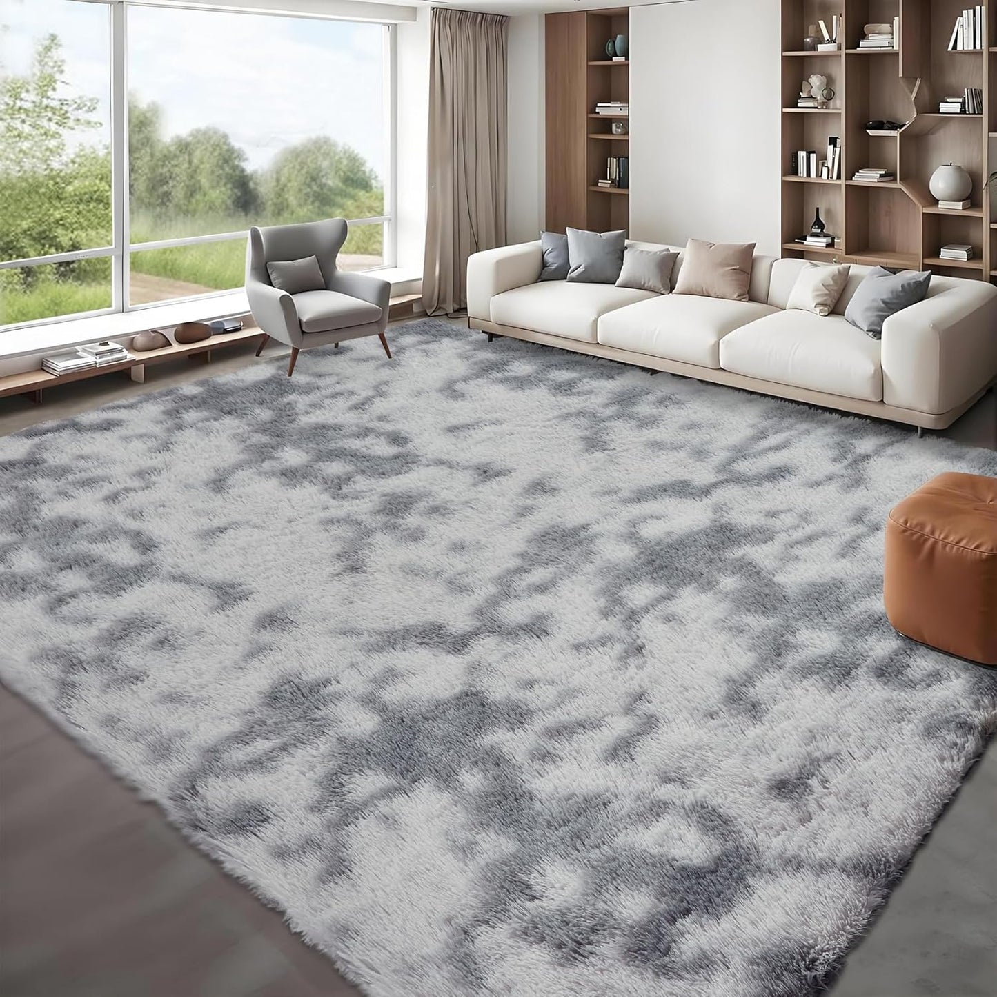 Fluffy Area Rug 9x12 for Living Room - Soft Plush Carpet