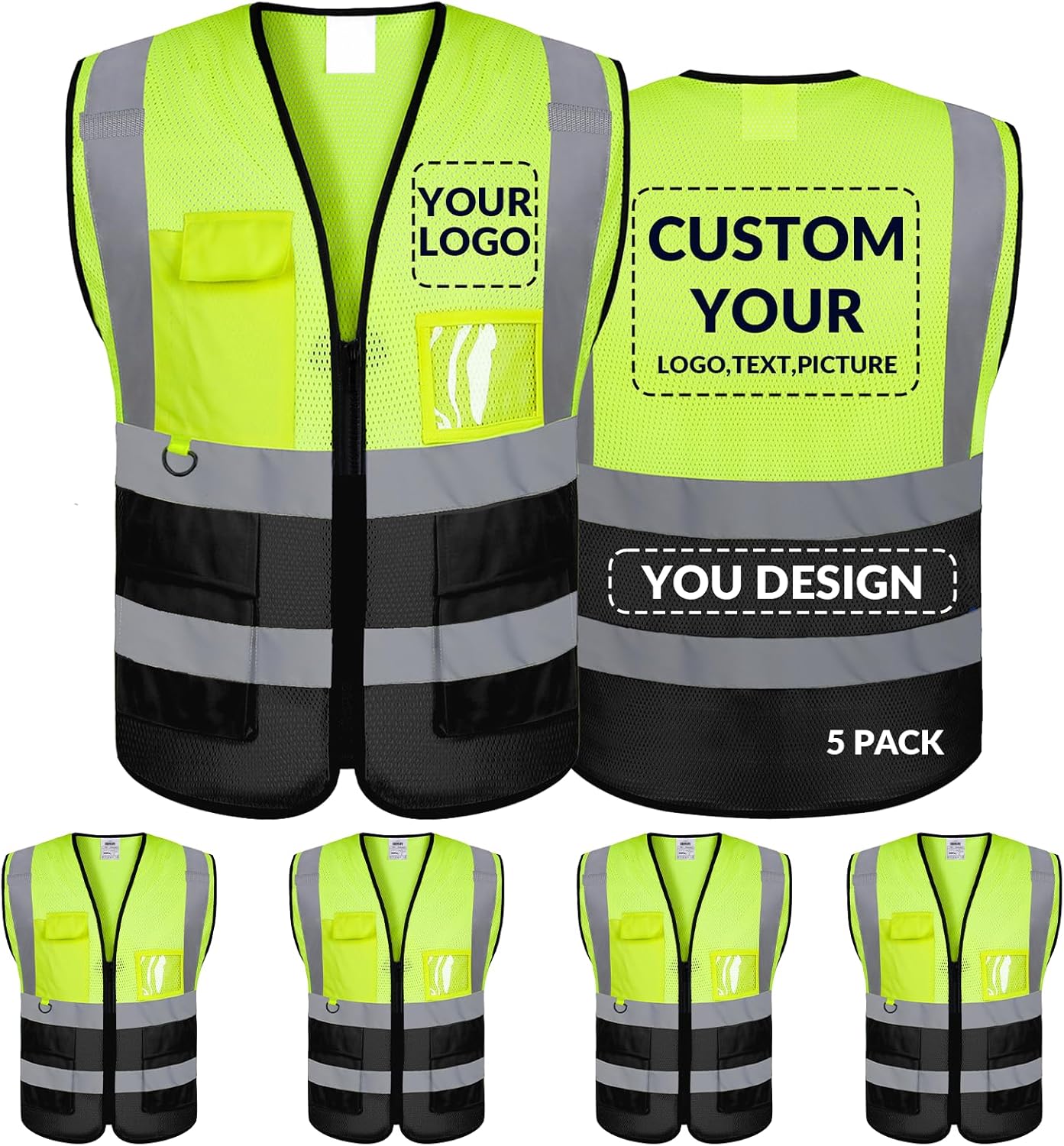 BeautyWill Custom Safety Vest Logo Class 2 High Visibility
