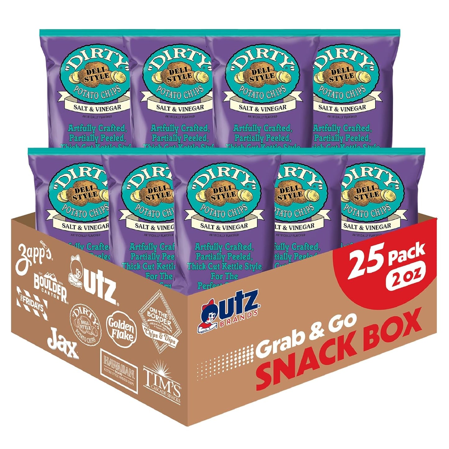 Dirty Chips Salt and Vinegar 25 Bags for Snack Lovers