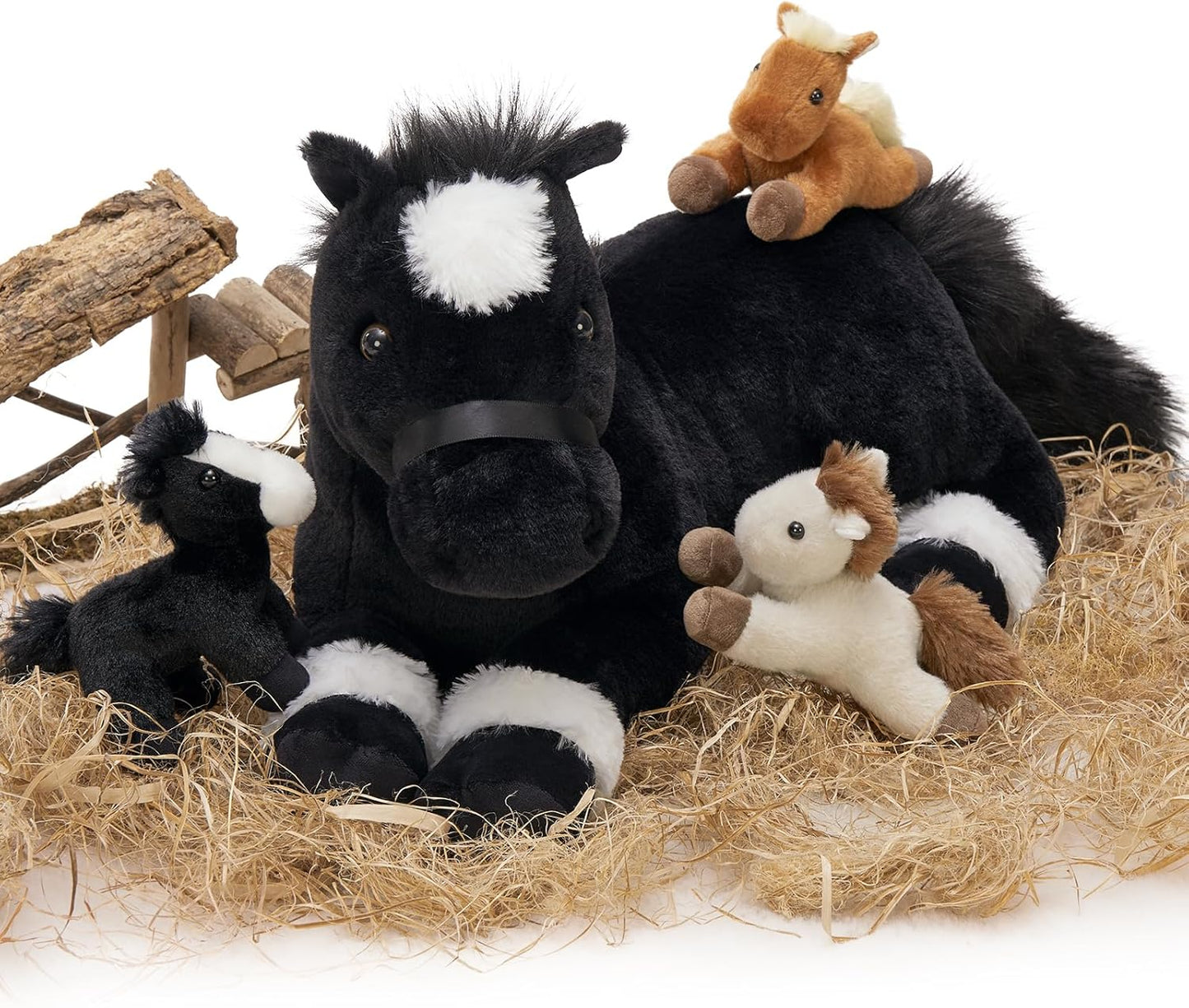 Tezituor 4Pcs Horse Stuffed Animals for Kids and Adults