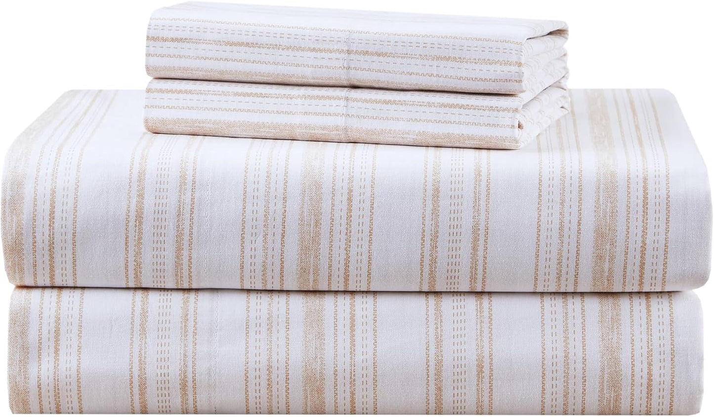 Comfort Spaces 100% Cotton Sheets King Set for All Seasons
